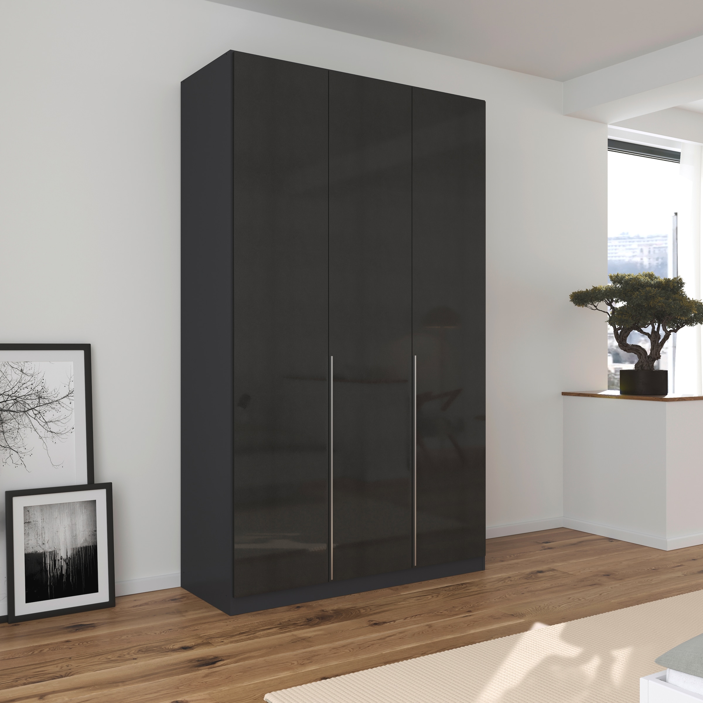 rauch Drehtürenschrank »Kleiderschrank Schrank Garderobe AGORDO TOPSELLER Schlafzimmer«, (in zwei Griff-Farben mit Dekor- oder Hochglanzfront), durchdachte Innenausstattung, in 6 Breiten und 2 Höhen MADE IN GERMANY