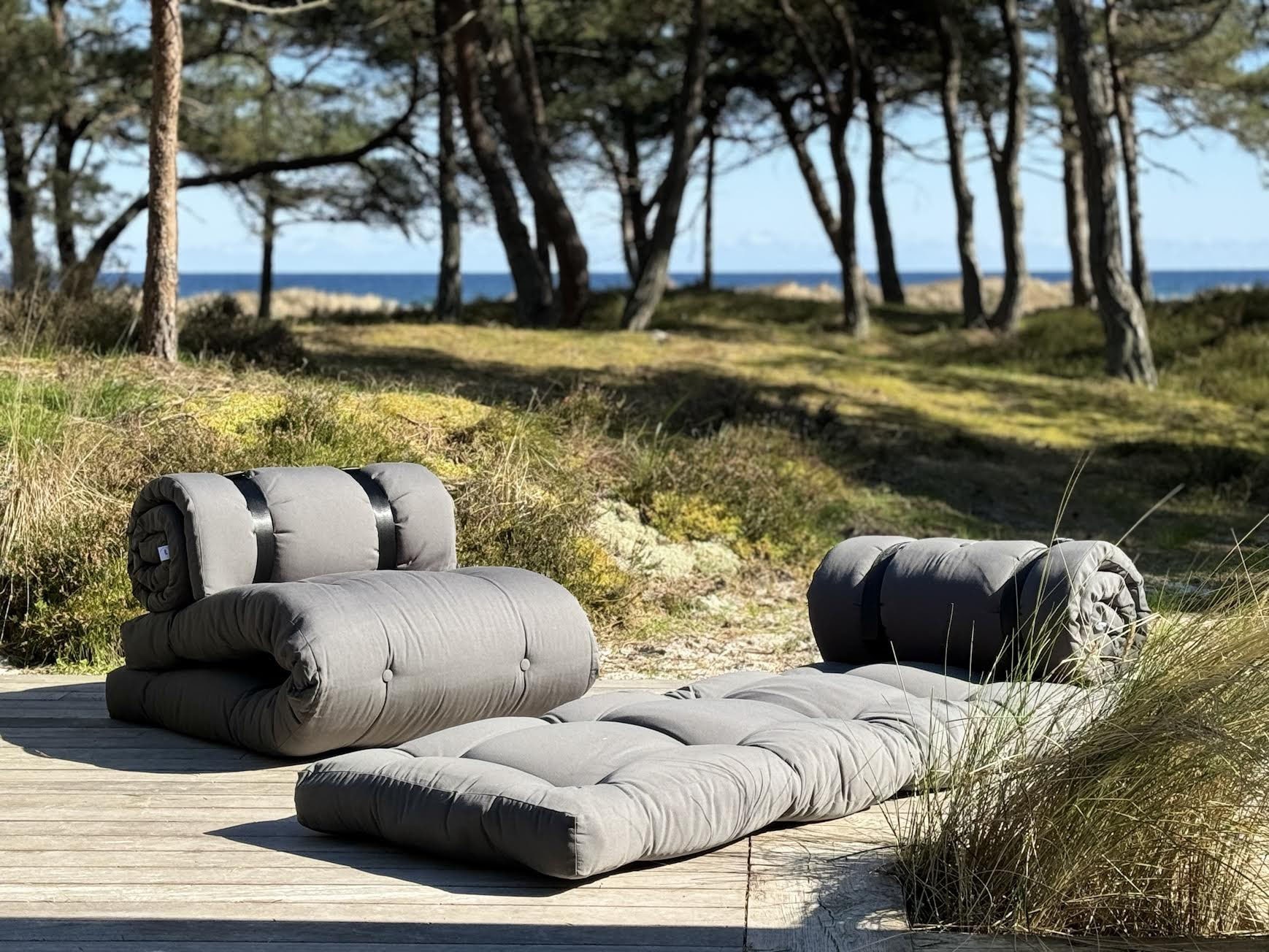 Karup Design Gartensessel »BUCKLE-UP Chair out™, LoungesesselI in Schlafplatz verwandelbar« B/H/T ca: 70x60x95cm - Liegefläche 70x200cm,  Outdoor geeignet, Schmutz- und Wasserabweisend, Made in Europe