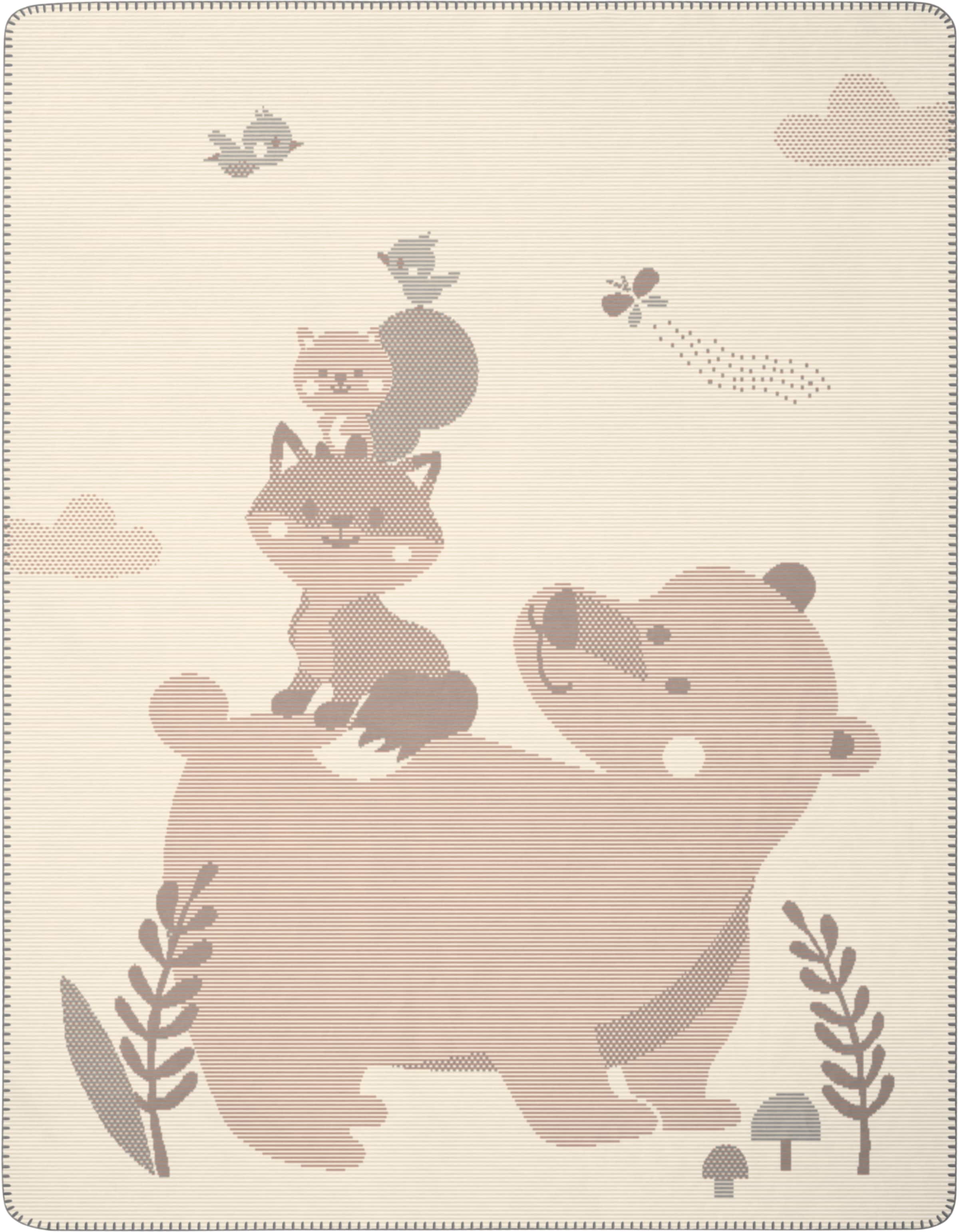 Biederlack Babydecke »Babydecke Foxy&Friends«, 75 x 100, mit Zierstich günstig online kaufen