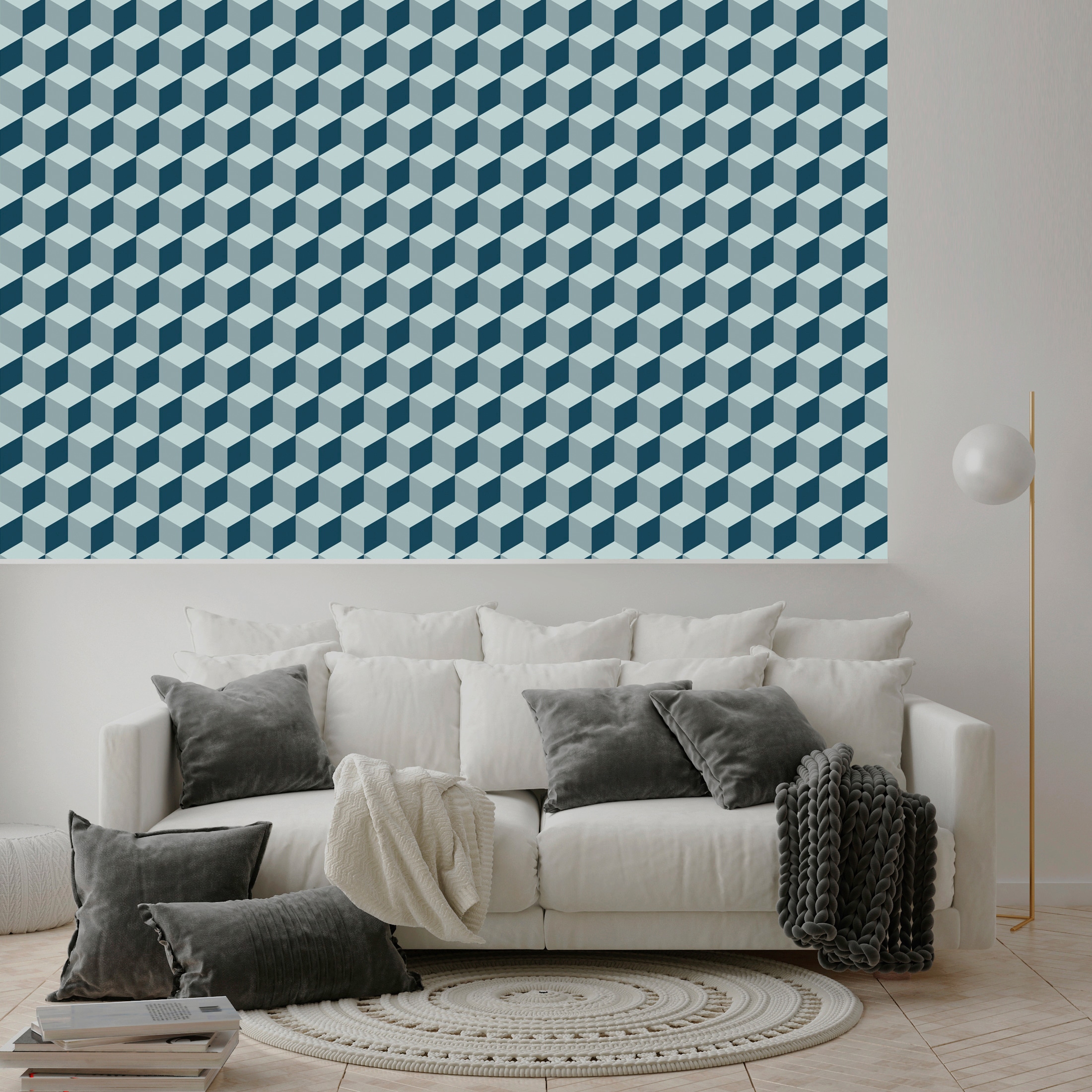 queence Vinyltapete »Mina« Farbverlauf | abstrakt | bedruckt | gemustert glatt 90x250cm, selbstklebend, kinderleichte Anbringung, , Sticker