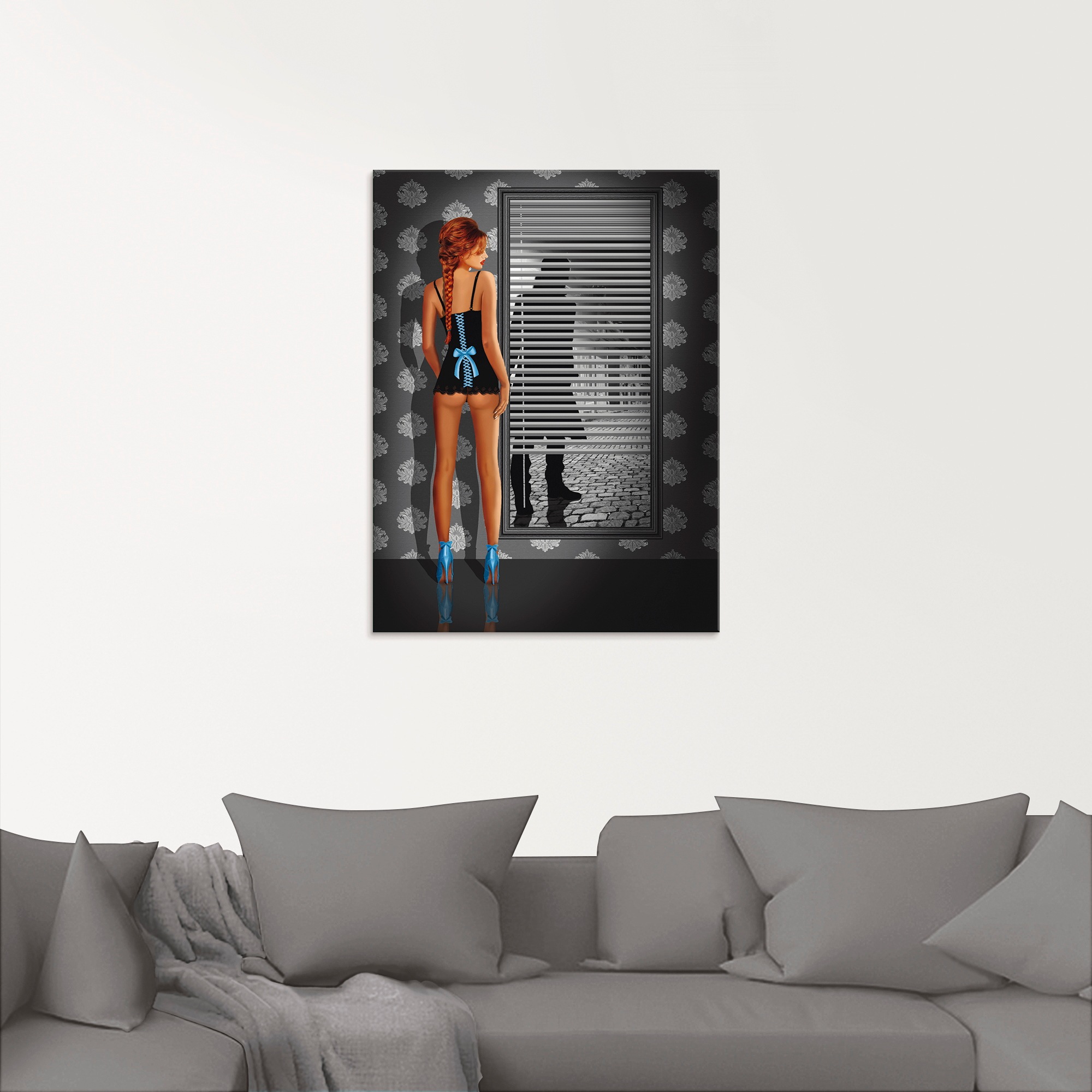 Artland Glasbild »Das Nachtleben«, Frau, (1 St.), in verschiedenen Größen