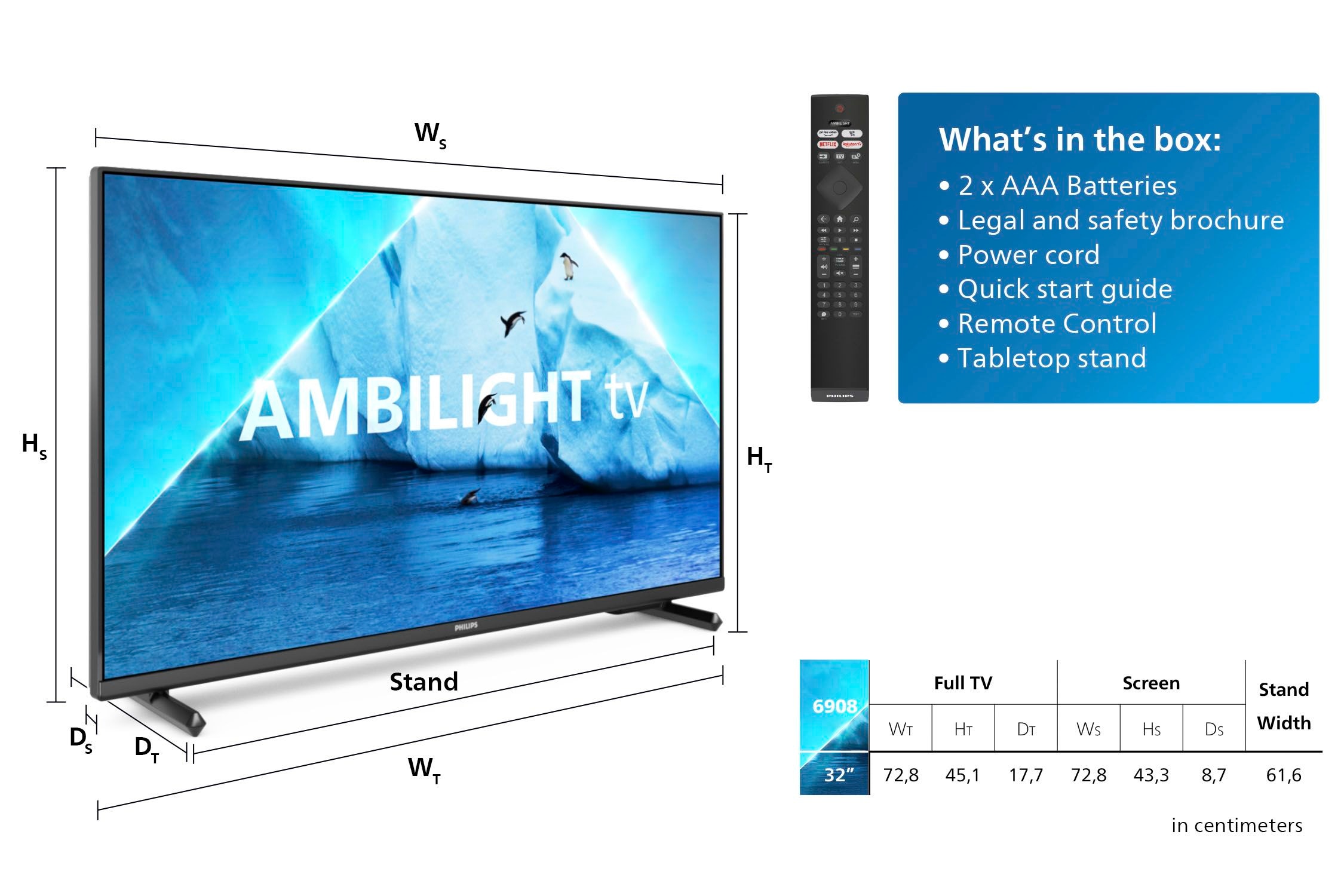 HD, LED-Fernseher Full cm/32 80 Philips kaufen Smart-TV auf Zoll, »32PFS6908/12«, Raten