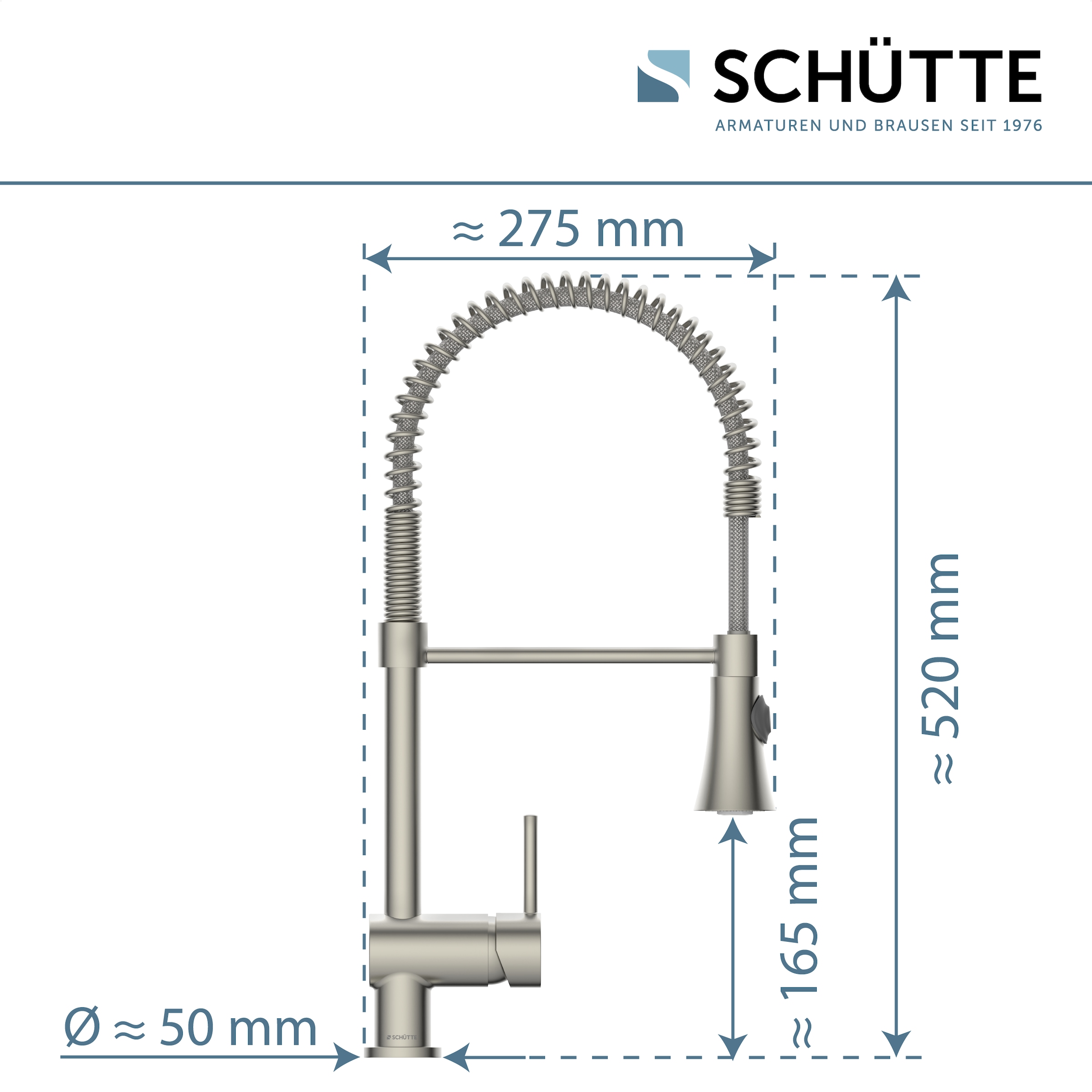 Schütte Spültischarmatur »Cornwall« Niederdruck Armatur Küche, Wasserhahn ausziehbar, 360° schwenkbar