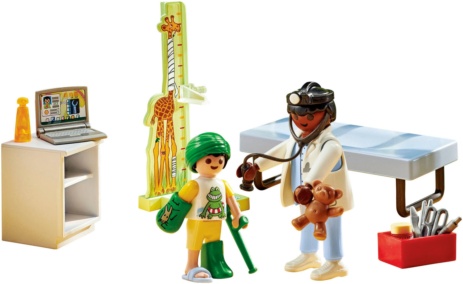 Playmobil® Konstruktions-Spielset »Kinderarzt mit Teddybär (71619), Action Heroes«, (28 St.), Made in Europe