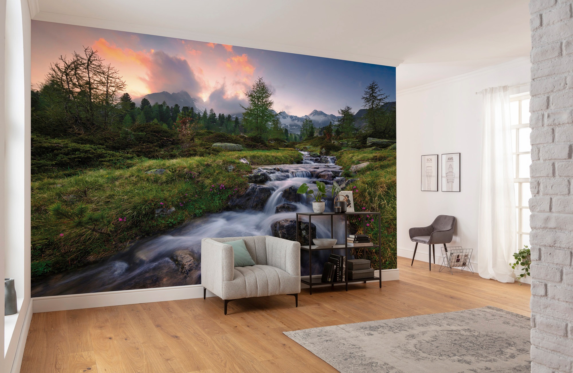 Sanders & Sanders Fototapete Landschaft Grün und Blau 450 x 280 cm 612678 günstig online kaufen