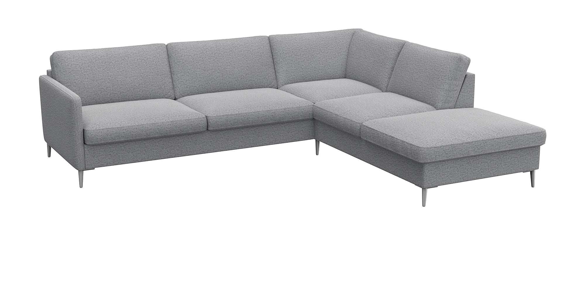 FLEXLUX Ecksofa »Fiore, L-Form, bequem und komfortabel durch hochwertigem Sitzaufbau«, schmale Armlehnen, Kaltschaum, Füße Alu