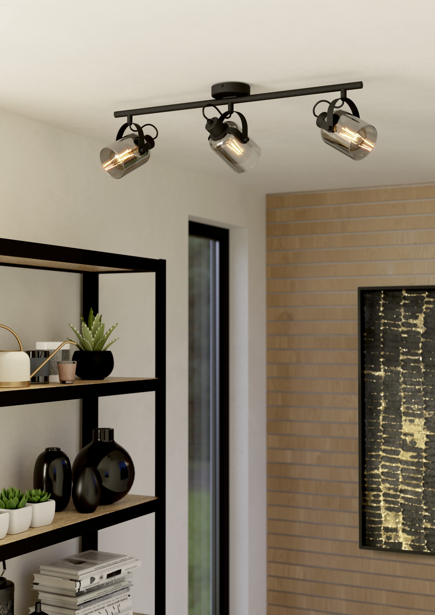 EGLO Deckenspot »BERREGAS Spotlampe - Stahl - E27 - 3X40W - IP20« E27 1 Stk. Wandleuchte, Wandspot, schwenkbar, Strahler, L77,5 x B11 x H24 cm