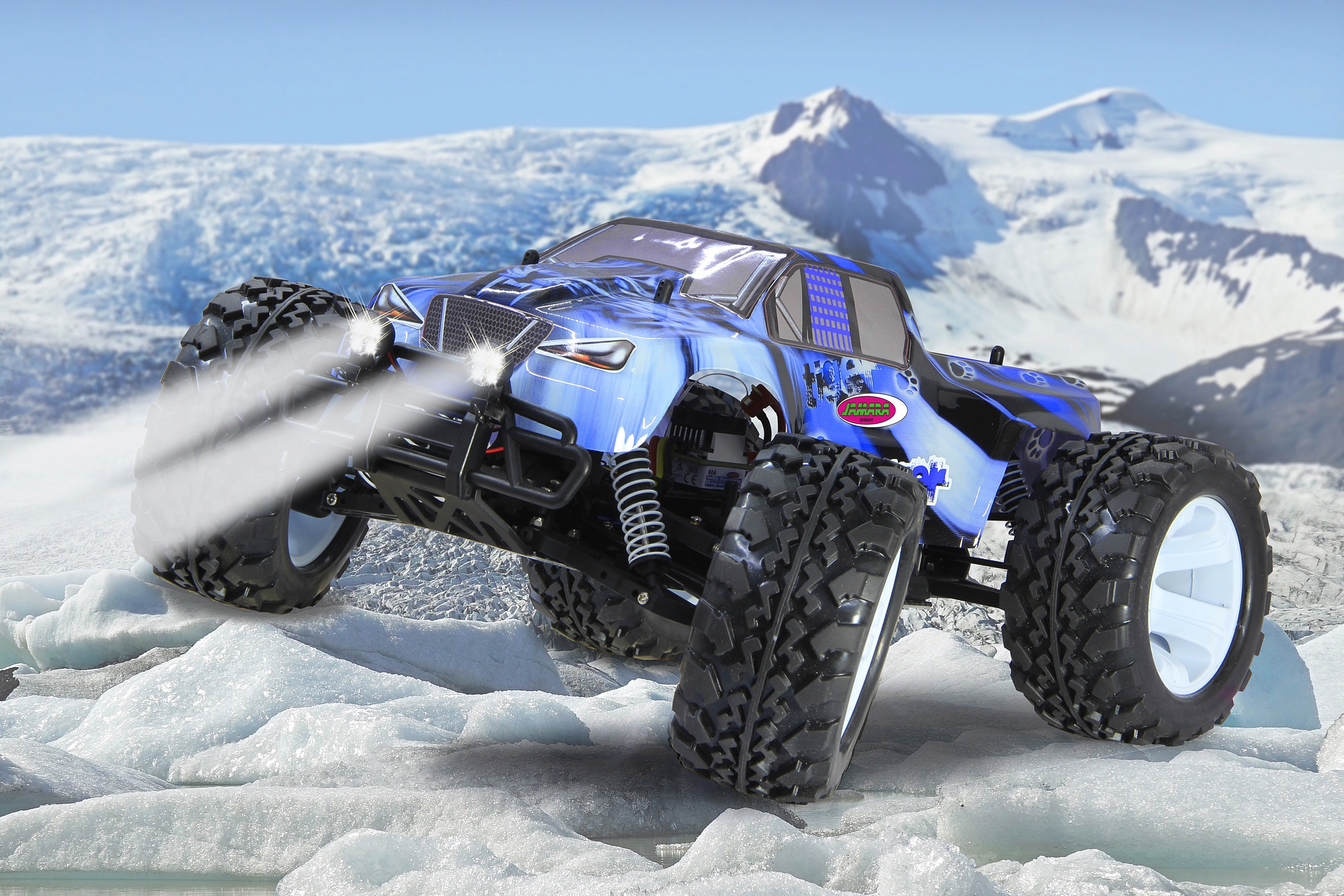 Jamara RC-Monstertruck »Tiger Ice Monstertruck 4WD«, 1:10, 2,4 GHz, mit LED