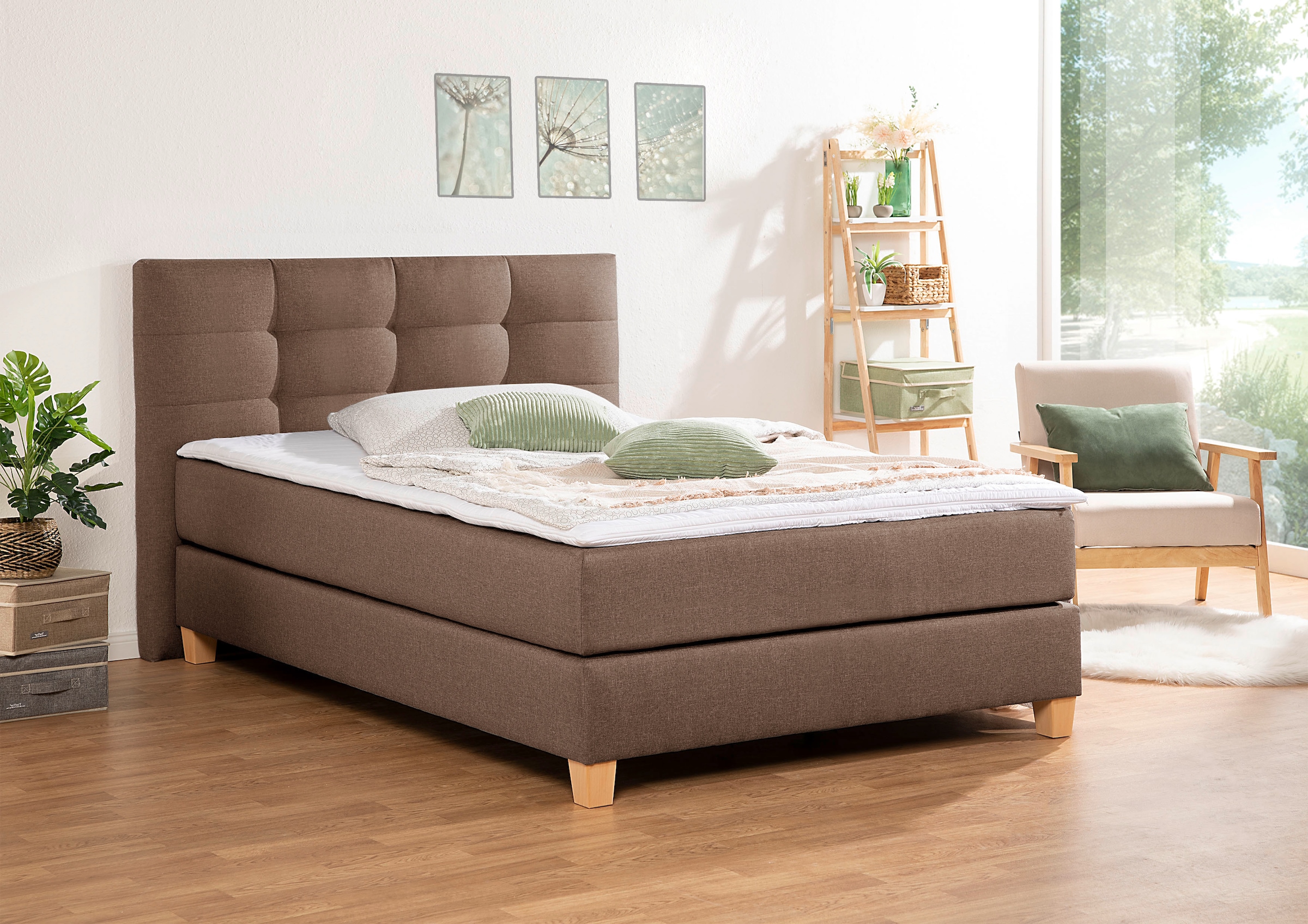 Home affaire Boxspringbett »Moulay«, inkl. Topper, in 3 Härtegraden, TFK au günstig online kaufen