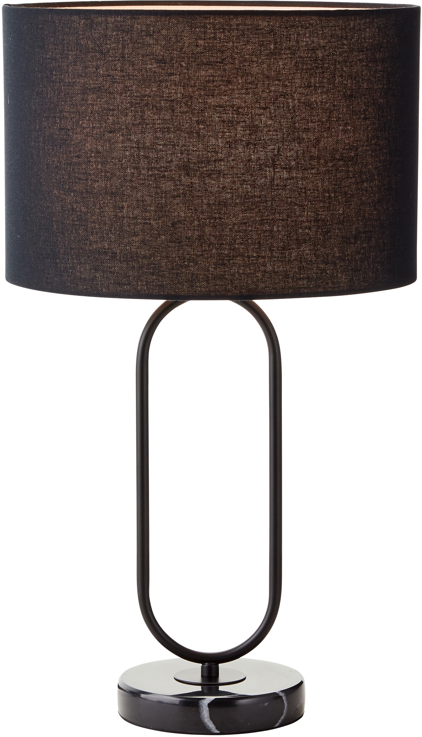 Guido Maria Kretschmer Home&Living Tischleuchte »Zeria«, 1 flammig, Leuchtmittel E27 | ohne Leuchtmittel, GMK Tischlampe, Marmorfuß, Metallgestell, Stoffschirm