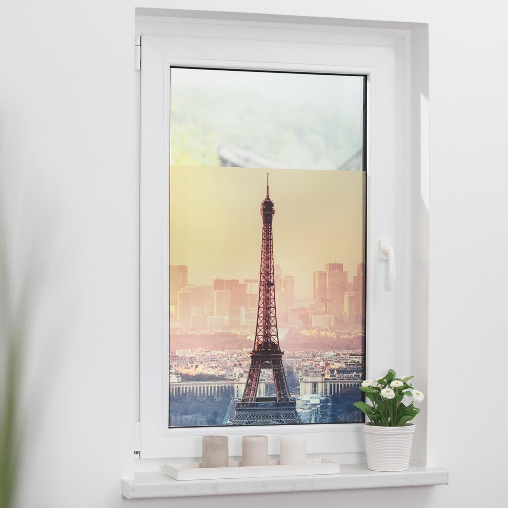 LICHTBLICK ORIGINAL Fensterfolie »Eiffelturm«, 1 St., blickdicht, strukturiertKlebepunkte