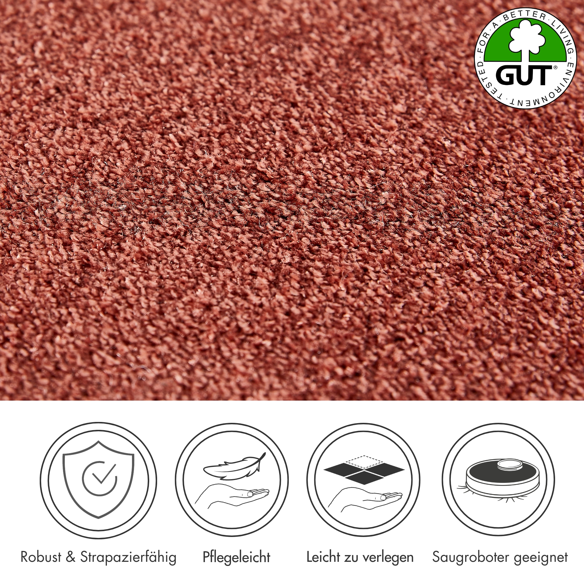 Andiamo Teppichboden »Veronay, Velours, Made in Belgium«, rechteckig, 6 mm Höhe, Uni Farben, Breite 400 cm oder 500 cm, strapazierfähig, pflegeleicht