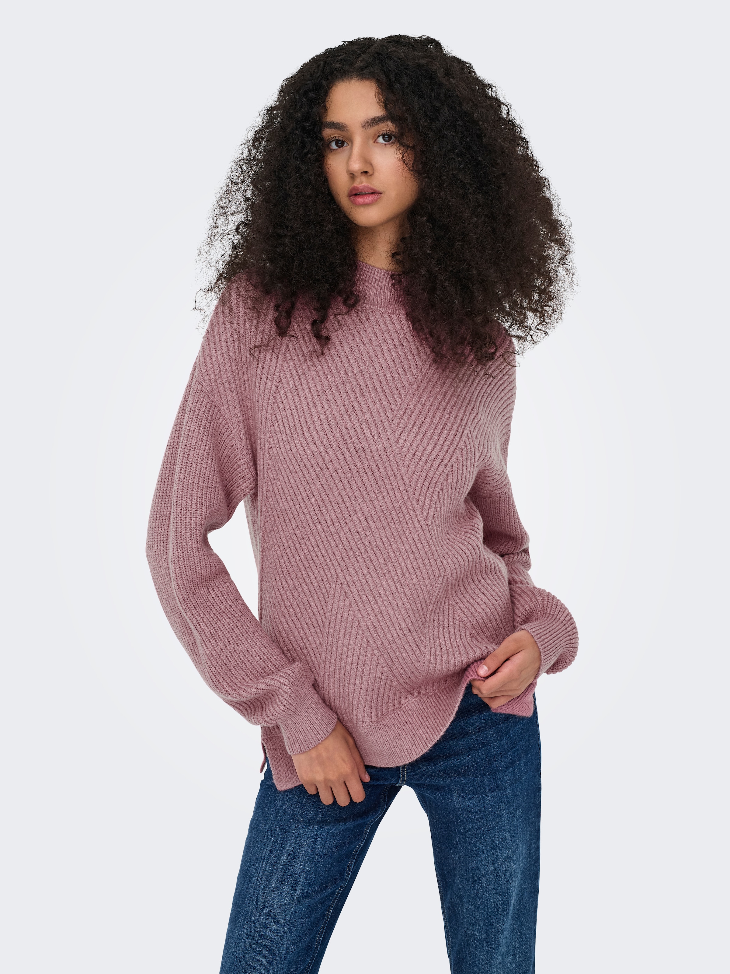 ONLY Strickpullover »ONLNELI LS HIGHNECK RIB PULLOVER EX KNT«
