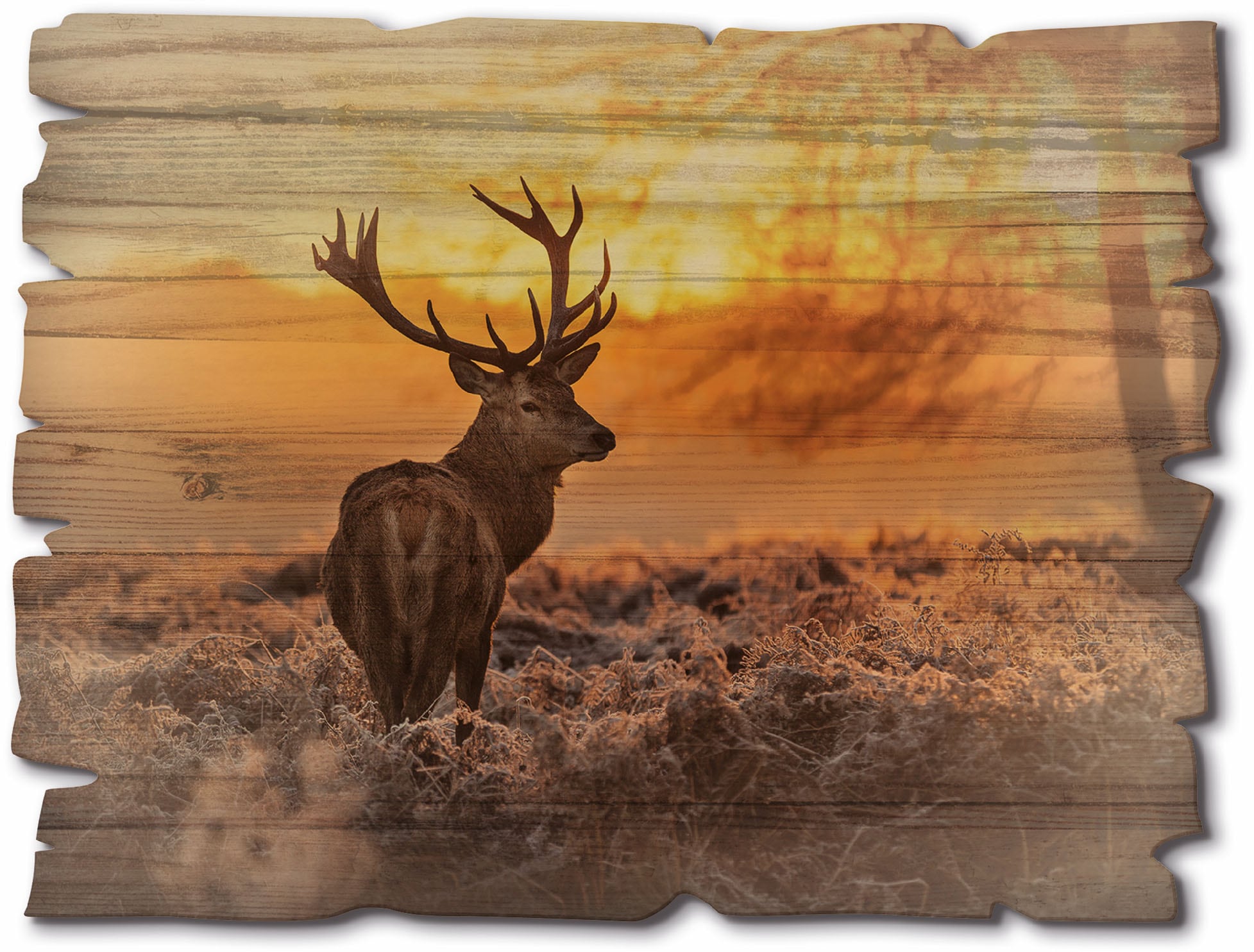 Artland Holzbild »Rotwild«, Tierbilder, (1 St.)