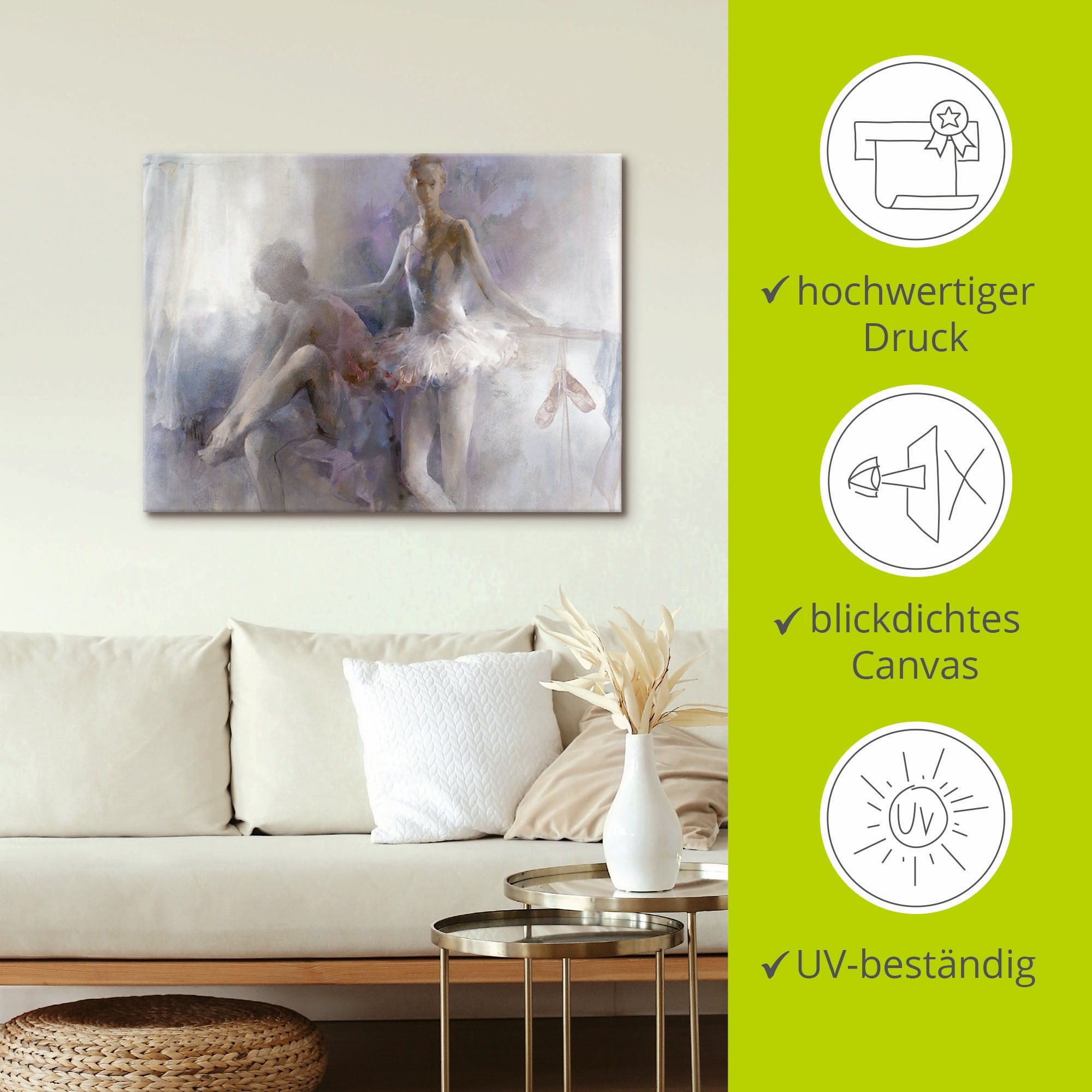 Artland Leinwandbild »Ballett-Mädchen« Sport 1 Stk. tlg. auf Holzrahmen gespannt