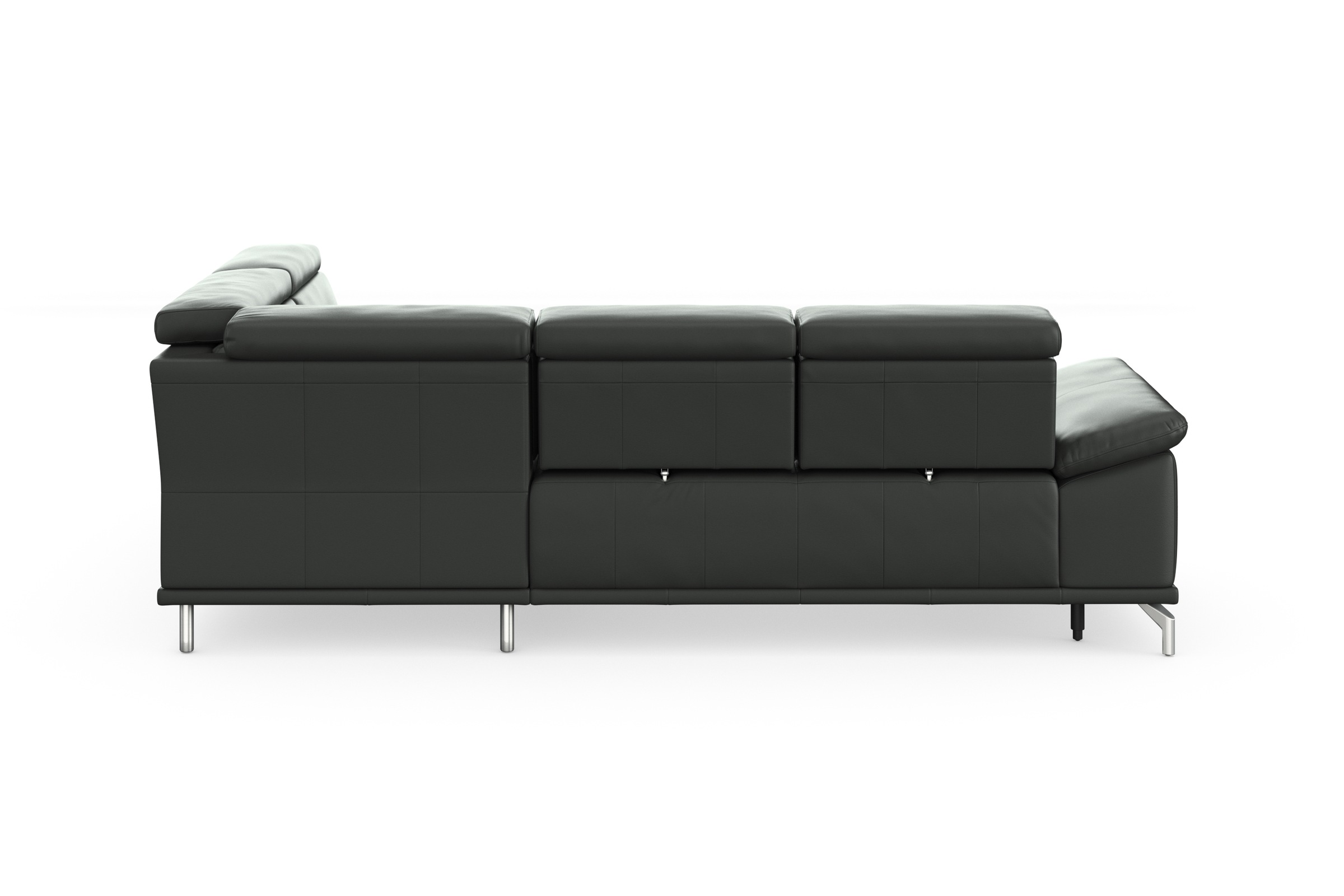 sit&more Ecksofa »Cabrio L-Form, mit Sitztiefenverstellung, Arm- und Kopfteilverstellung«, 3 Nierenkissen, Federkern, optional Bettfunktion und Stauraum