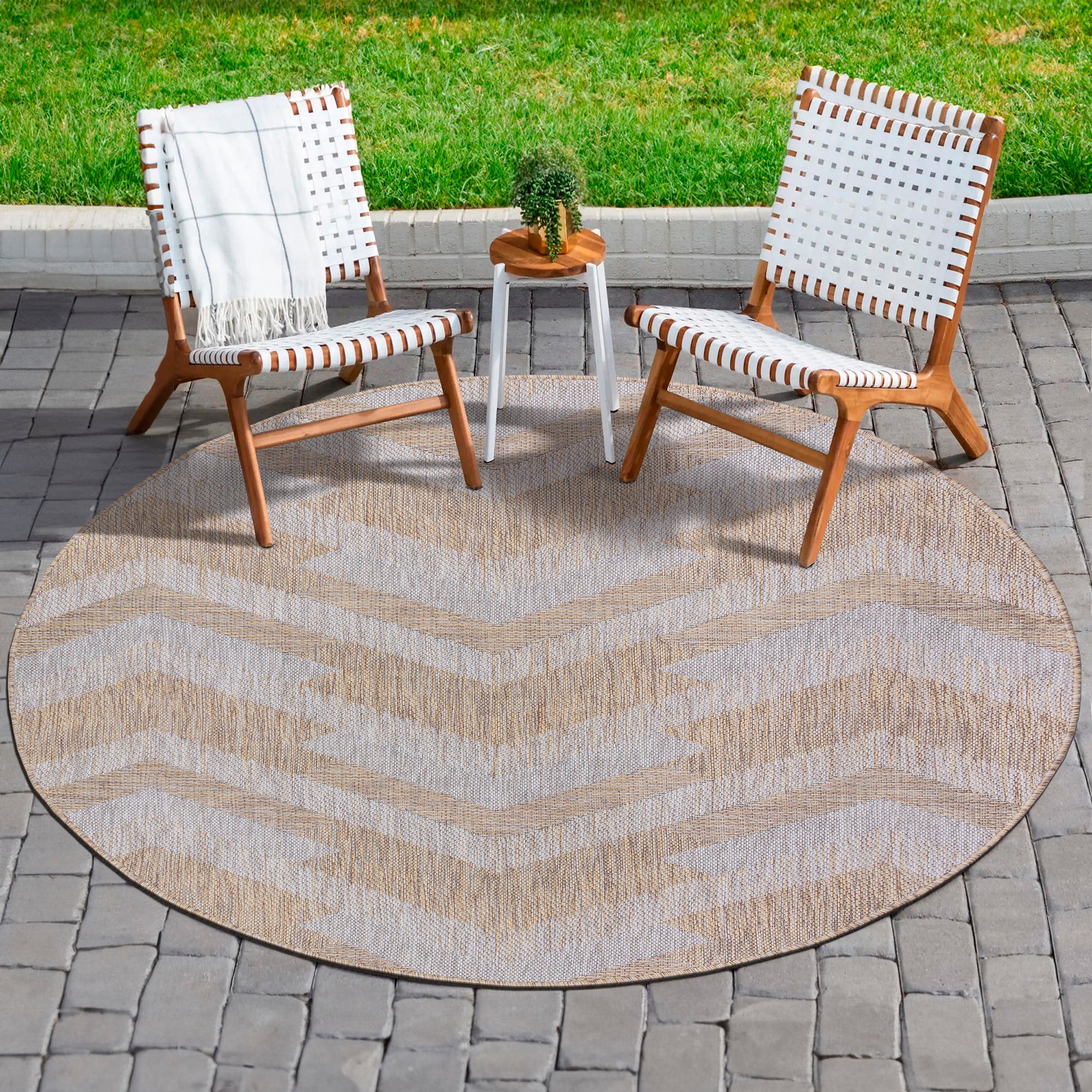 Sanat Teppich »Melissa 8004«, rund, 10 mm Höhe, Kurzflor, In -und Outdoor g günstig online kaufen