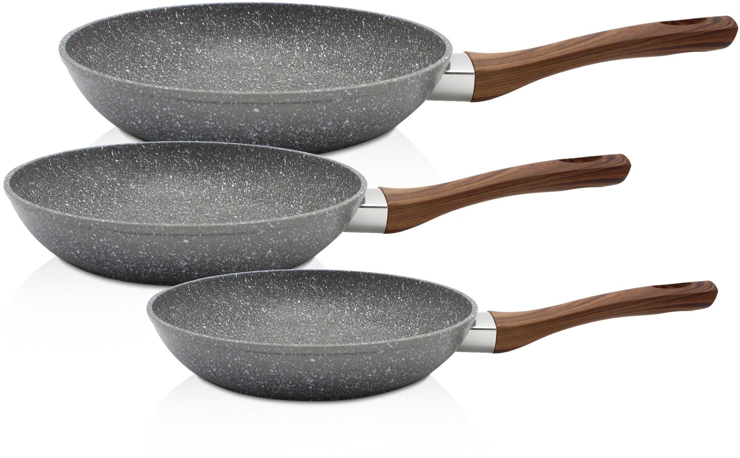 Krüger Pfannen-Set »Nevada« Aluminium Set, 3 Stk. tlg. Soft-Touch-Griff, Ø günstig online kaufen