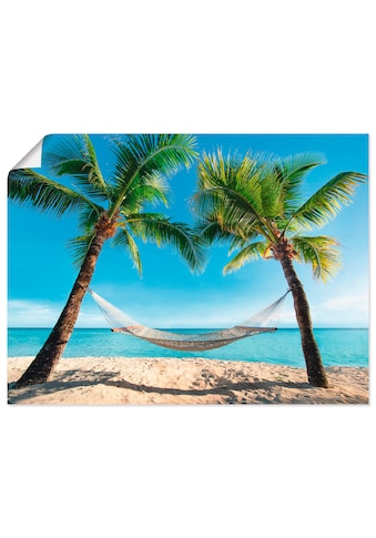 Artland Wandbild »Palmenstrand Karibik mit Hängematte«, Amerika, (1 St.), in vielen... kaufen