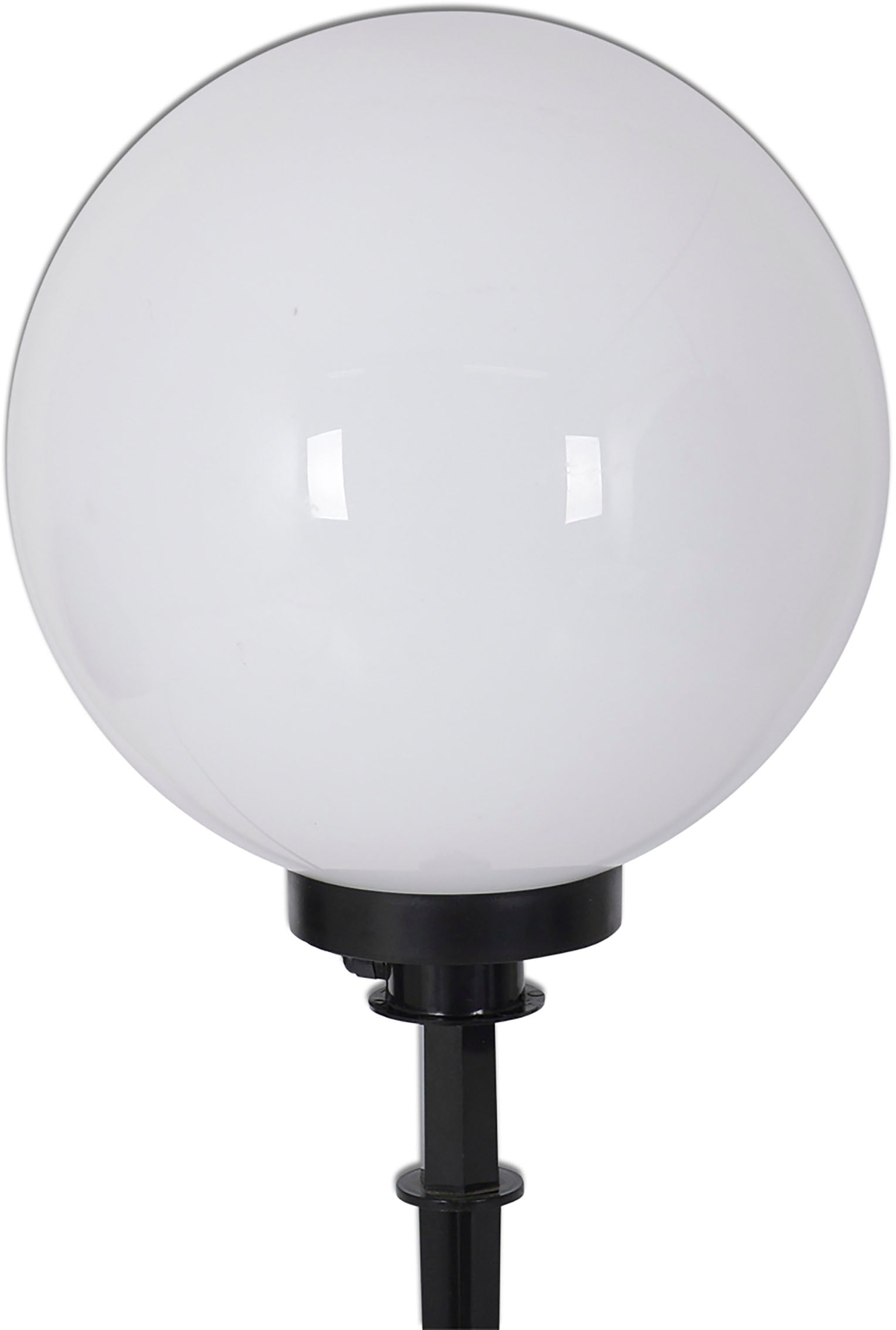 näve Kugelleuchte »Ball«, 1 flammig, Leuchtmittel E27 | Leuchtmittel wechselbar, Kunststoff, weiß/opal, D: 30cm, Spieß schwarz, exkl. 1 x E27 max. 40W