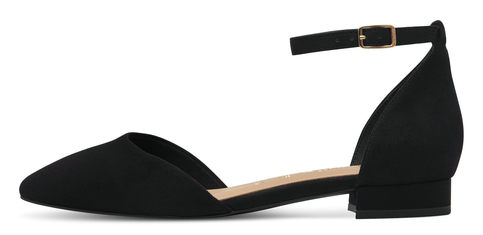 Tamaris Riemchenballerina, Blockabsatz, Sandalette, Abendschuh mit verstellbarem Riemchen