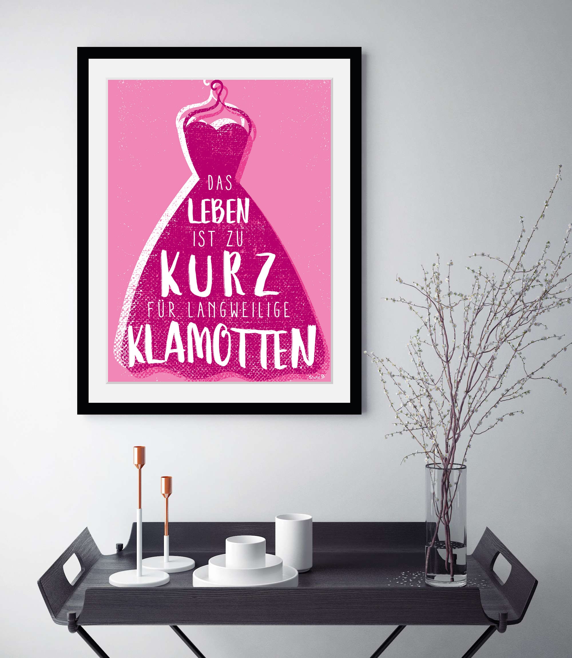 queence Bild »Pinkes Kleid«, Sprüche & Texte-Humor-Mode-Fashion-Motivations günstig online kaufen