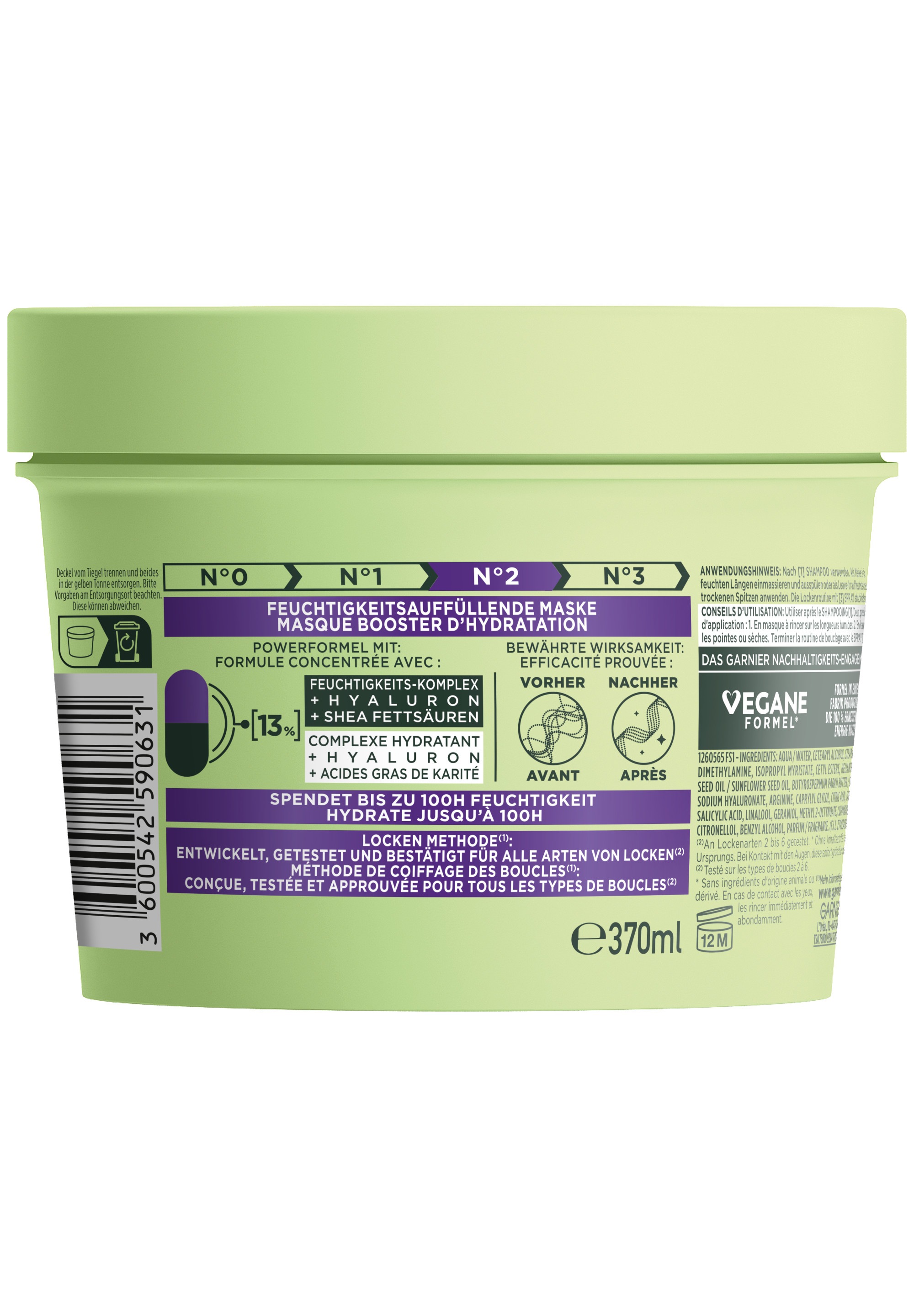 GARNIER Haarmaske »Garnier Fructis Locken Methode Maske (6er Pack)«