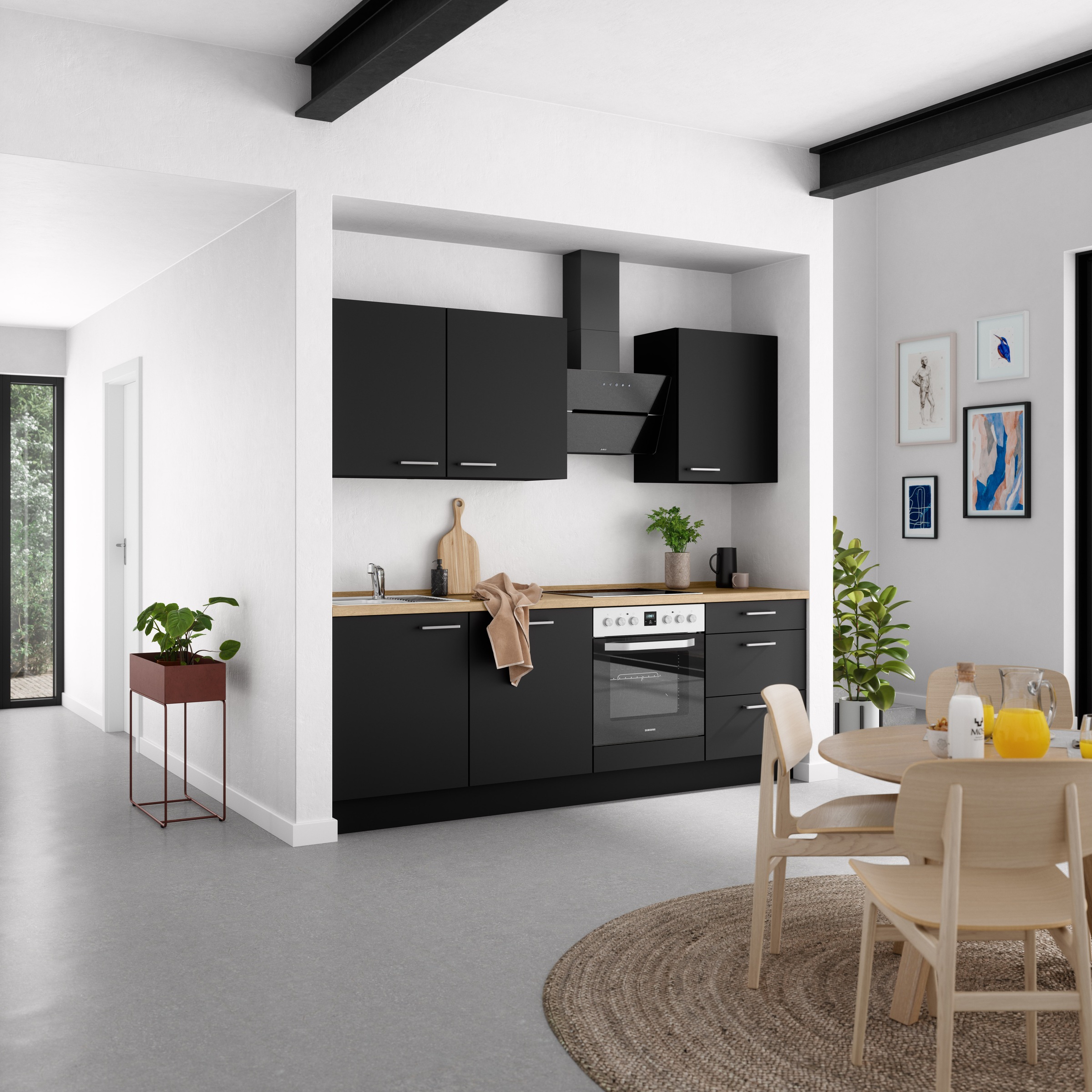 nobilia® Küchenzeile »"Touch II"«, vormontiert, Ausrichtung wählbar, Breite 240 cm, wahlw. mit E-Geräten