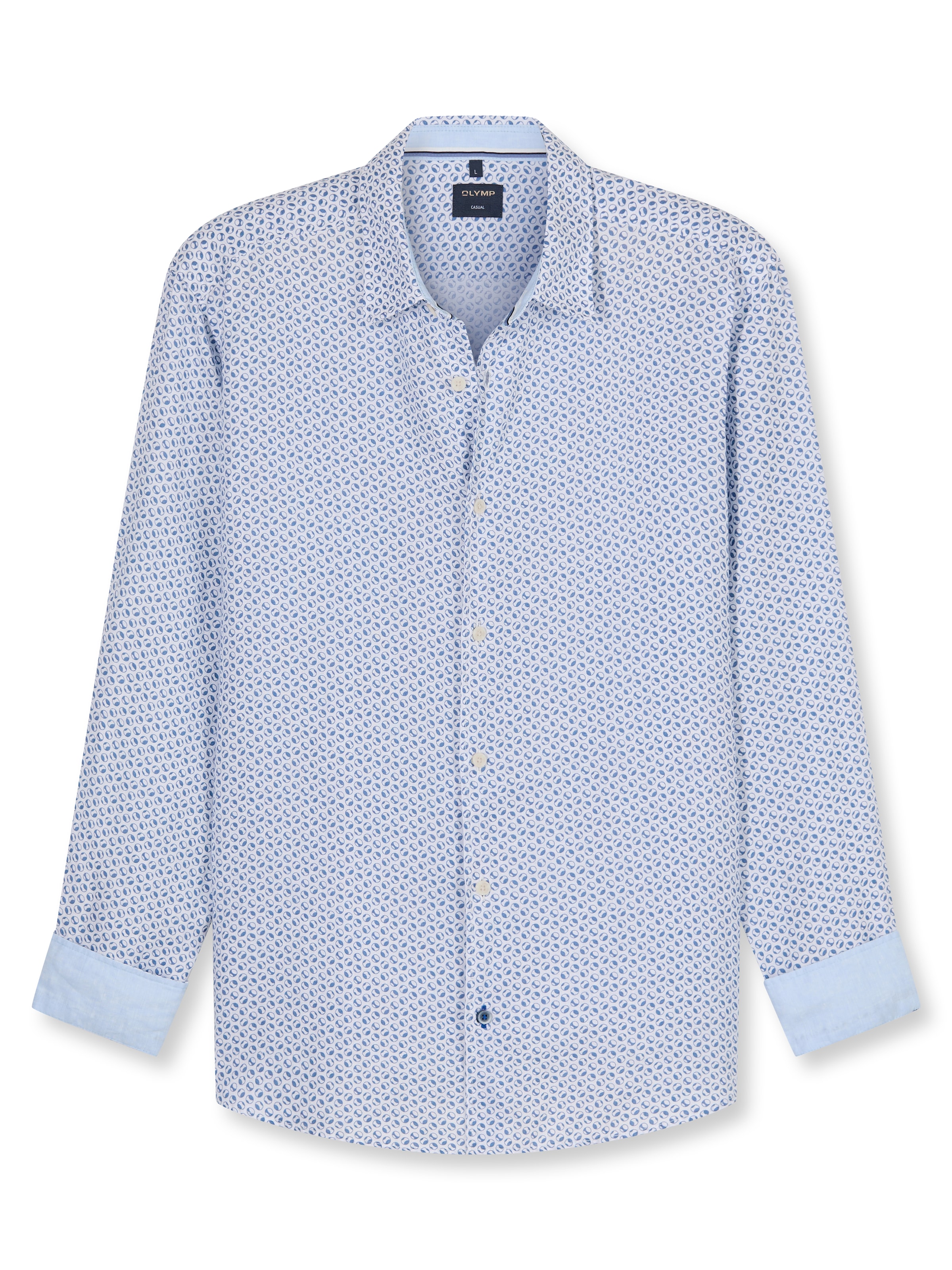 OLYMP Leinenhemd mit Minimal-Muster, aus Leinen, regular fit