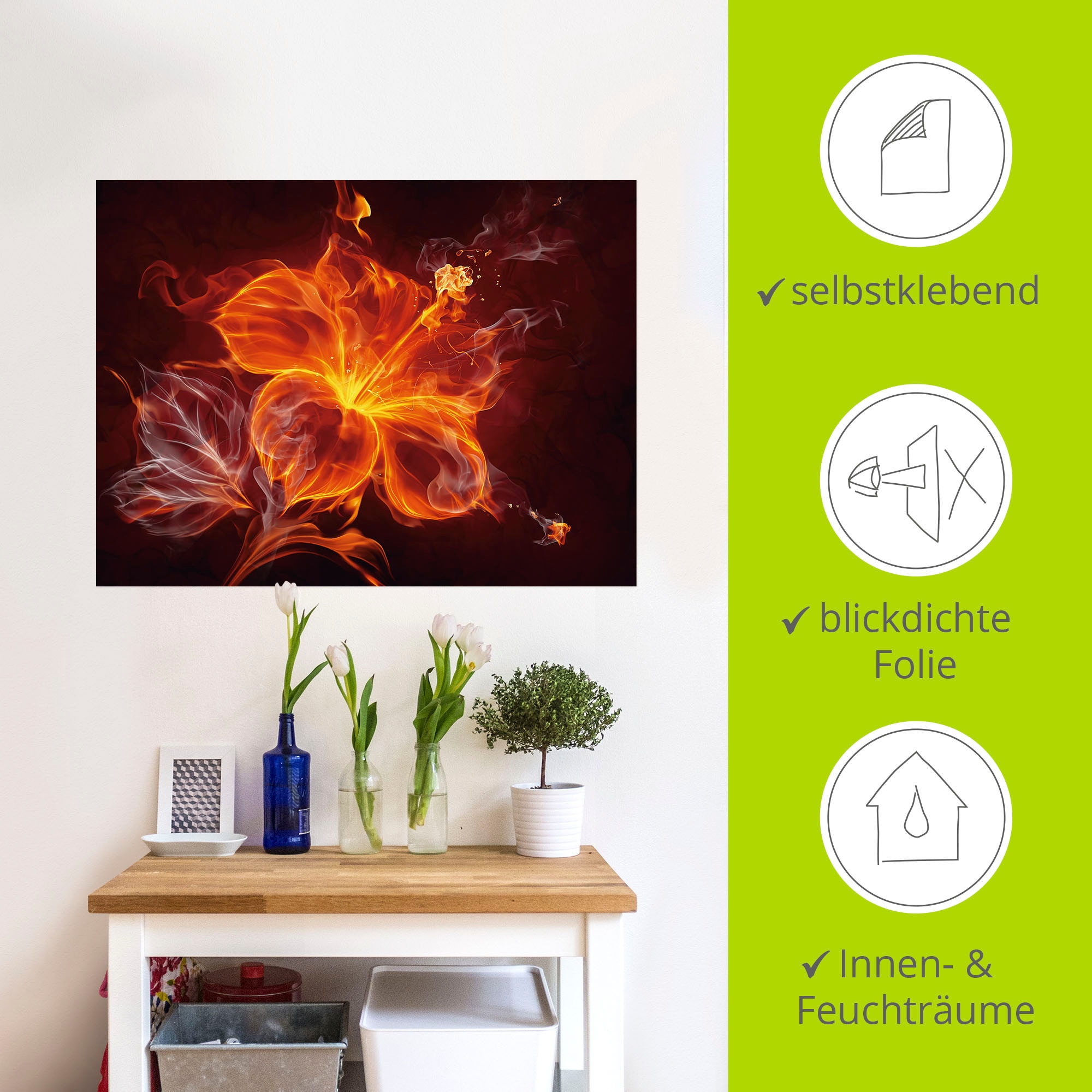 Artland Wandbild »Feuerblume«, Blumen, (1 St.), als Leinwandbild, Poster, Wandaufkleber in verschied. Größen