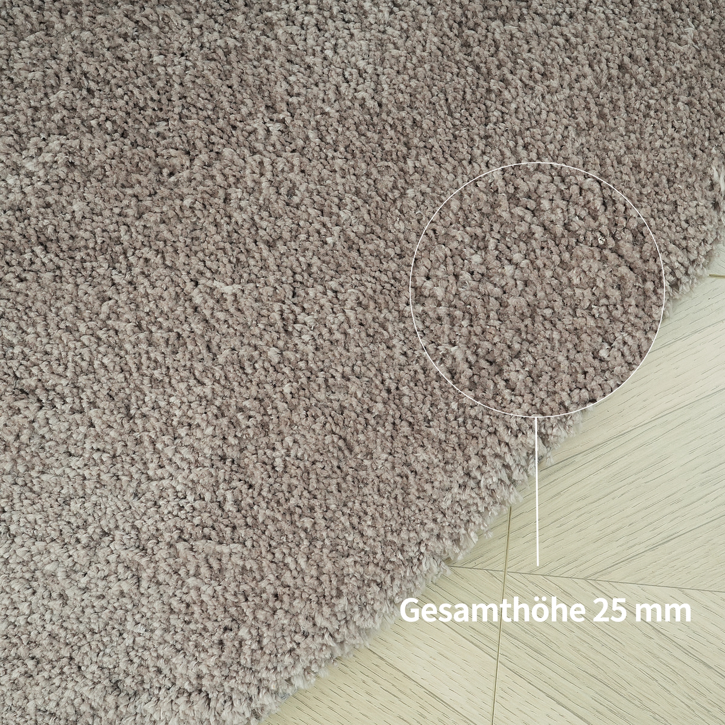 LeGer Home by Lena Gercke Hochflor-Teppich »Halrum, einfarbig, besondere Form, modern«, U-förmig, 25 mm Höhe, organische Form, bean shape, kuschelig, Wohnzimmer, Schlafzimmer