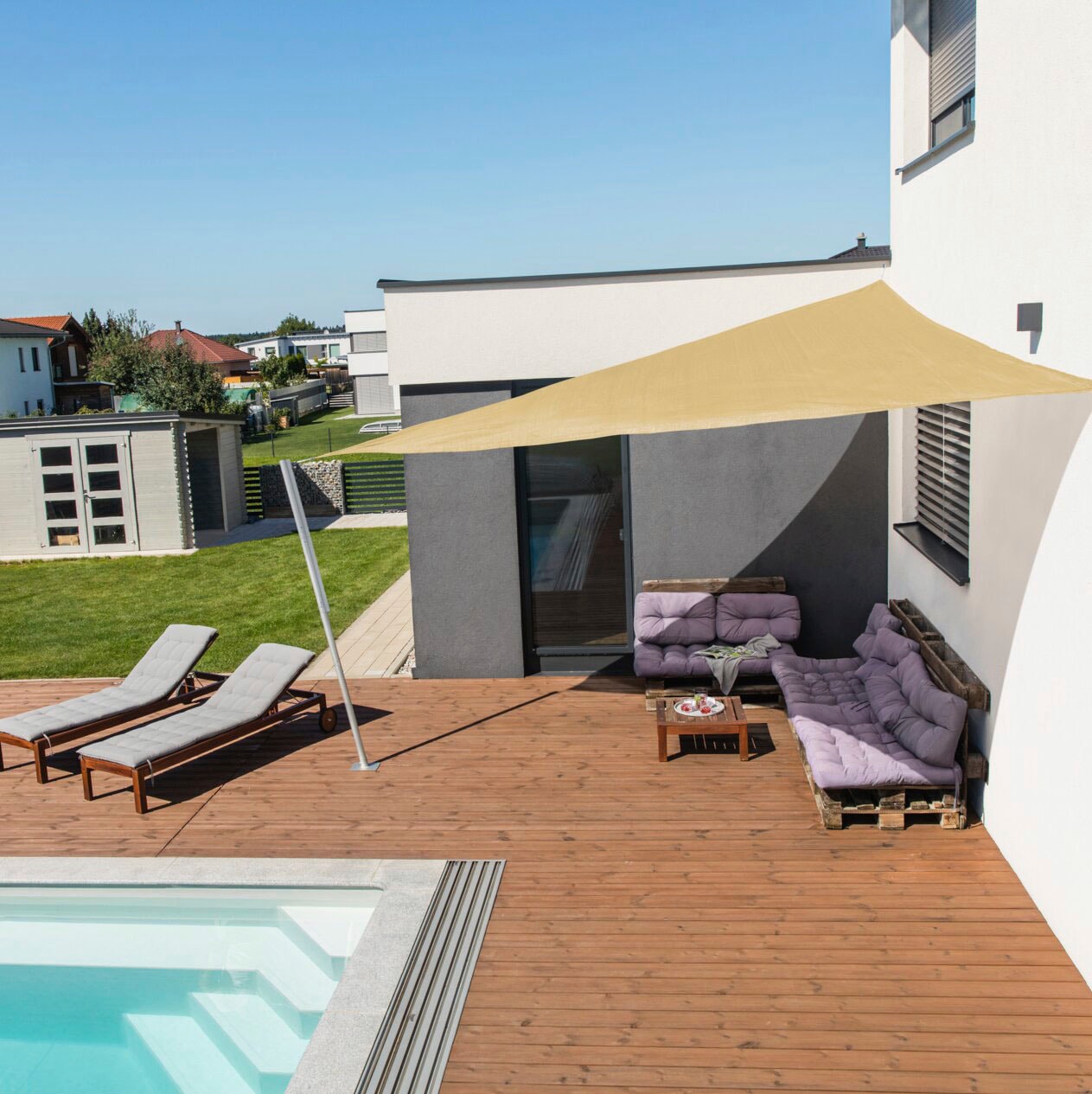 Windhager Sonnensegel »Capri Dreieck«, 4x4x4m, champagner