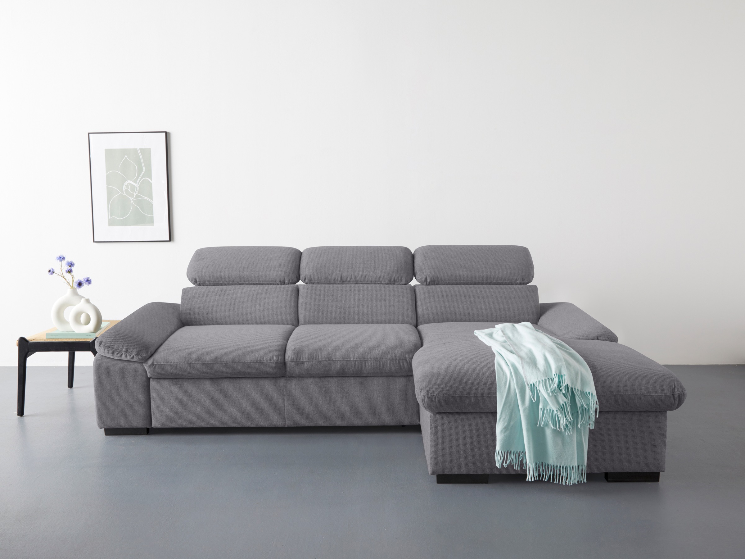 COTTA Ecksofa »Lola L-Form mit Kopfteilfunktion & Hocker«, (Set, mit Hocker günstig online kaufen