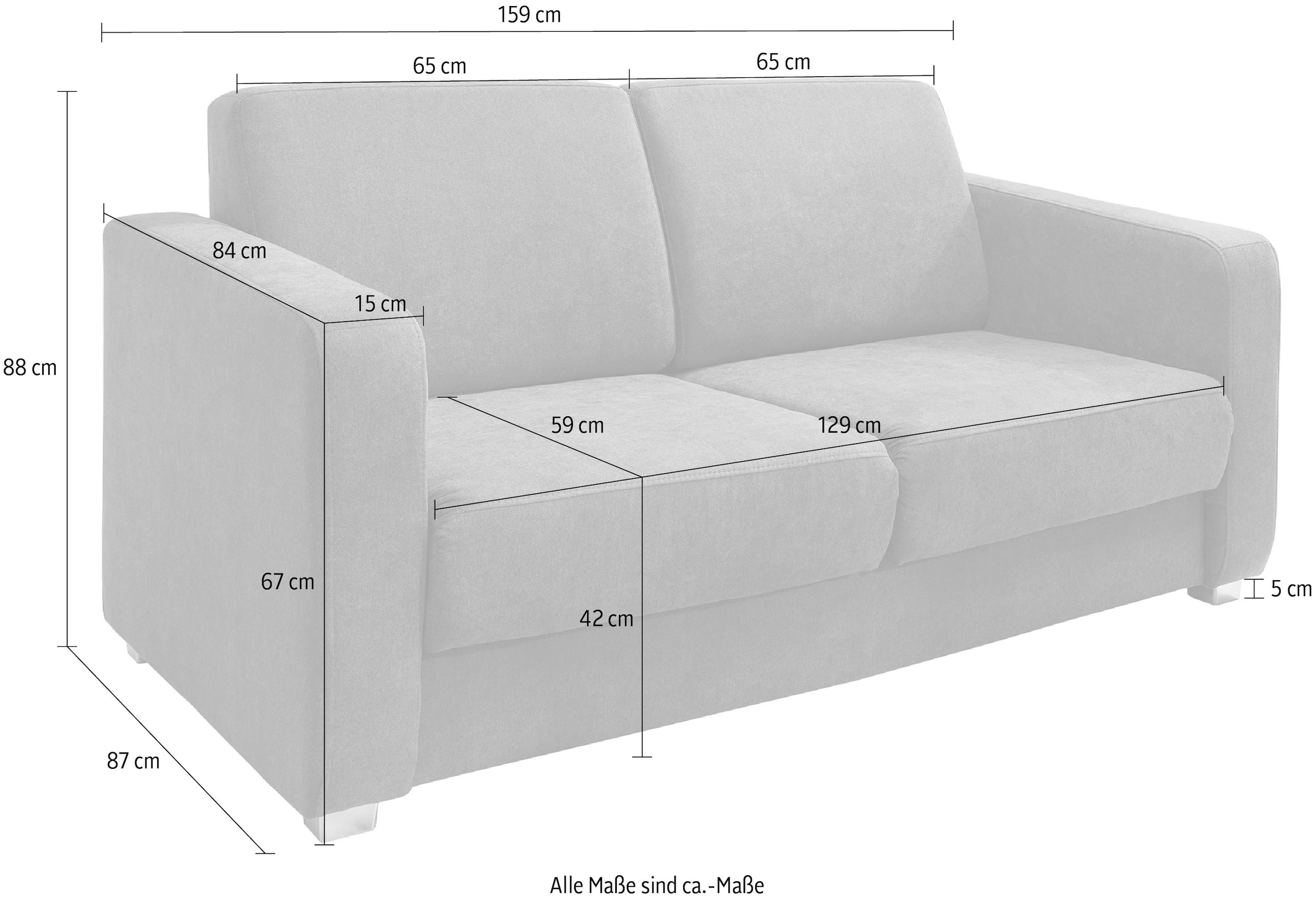 INOSIGN Schlafsofa »Mia«, mit 2 Einzelauszügen als Längsschläfer