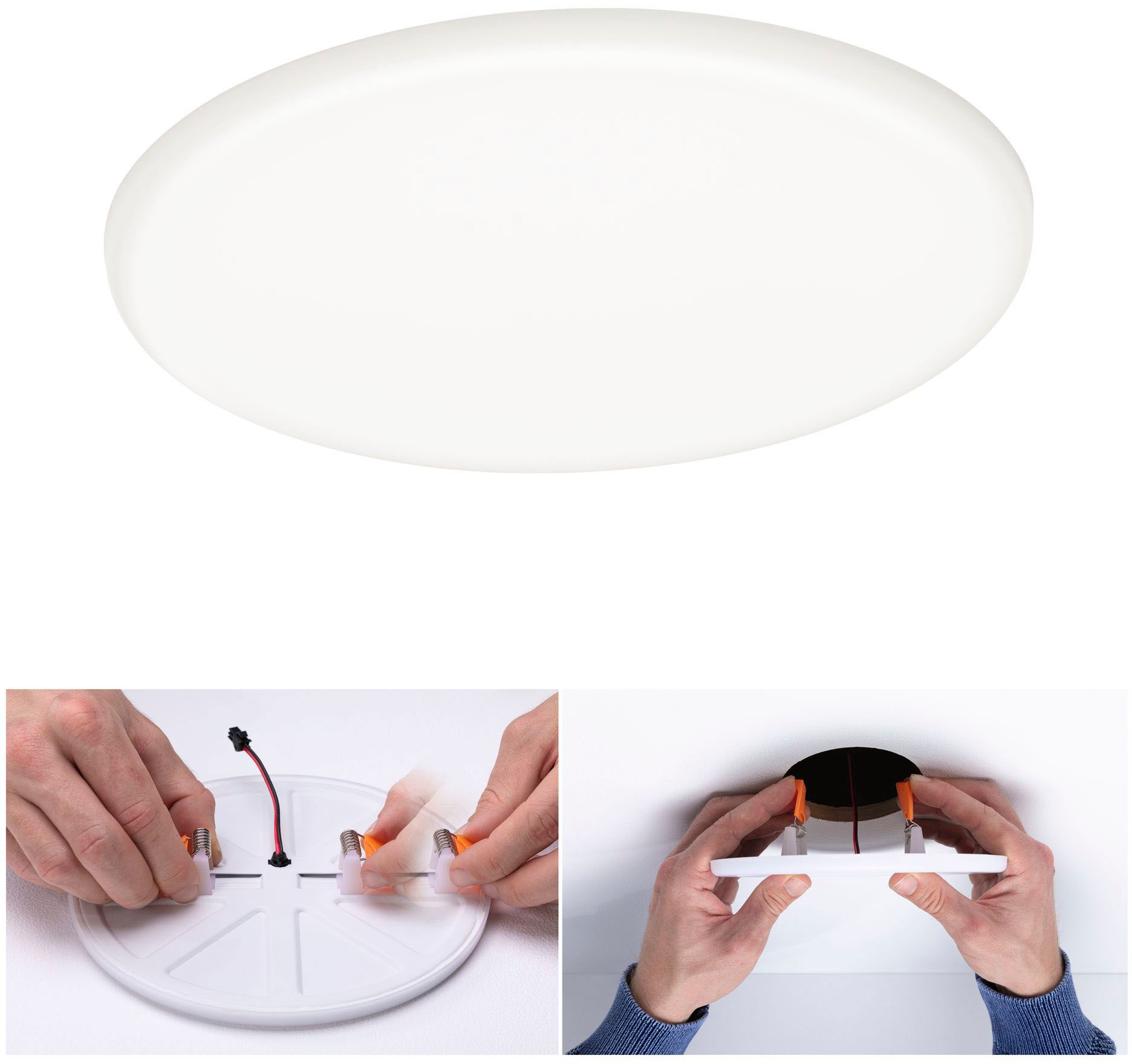 Paulmann LED Einbauleuchte »LED Einbaupanel Veluna VariFit IP44 rund 185mm 17,5W 4.000K Satin«, 1 flammig, LED Einbaupanel Veluna VariFit IP44 rund 185mm 17,5W 4.000K Satin