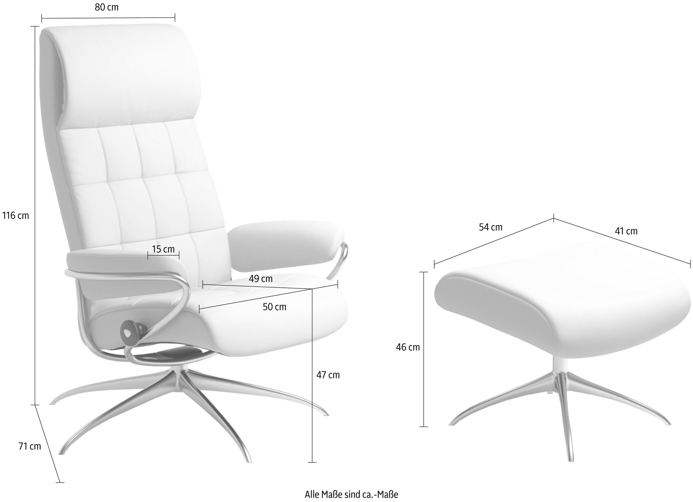 Stressless® Relaxsessel »London« Set, Relaxsessel mit Hocker,  mit Hocker, High Back, mit Star Base, Gestell Schwarz