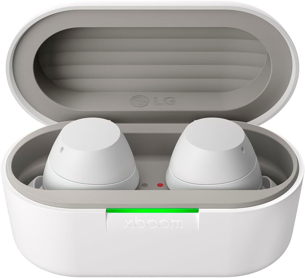 LG Bluetooth-Kopfhörer »xboom Buds Lite«, Bluetooth, Active Noise Cancelling (ANC)-Freisprechfunktion-LED Ladestandsanzeige-Multi-Point-Verbindung-Rauschunterdrückung-Sprachsteuerung-kompatibel mit Siri