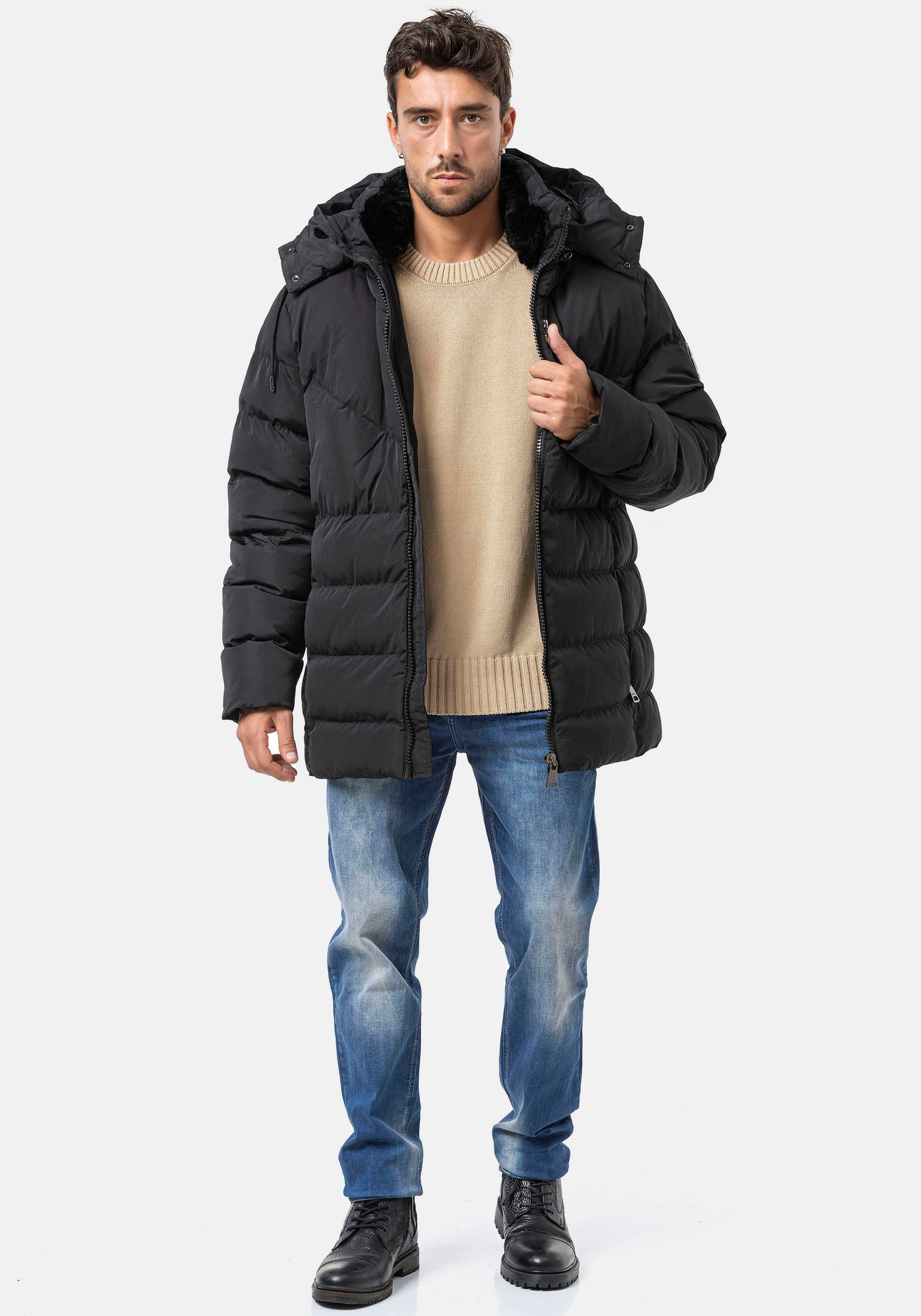 Cipo & Baxx Steppjacke mit Kapuze