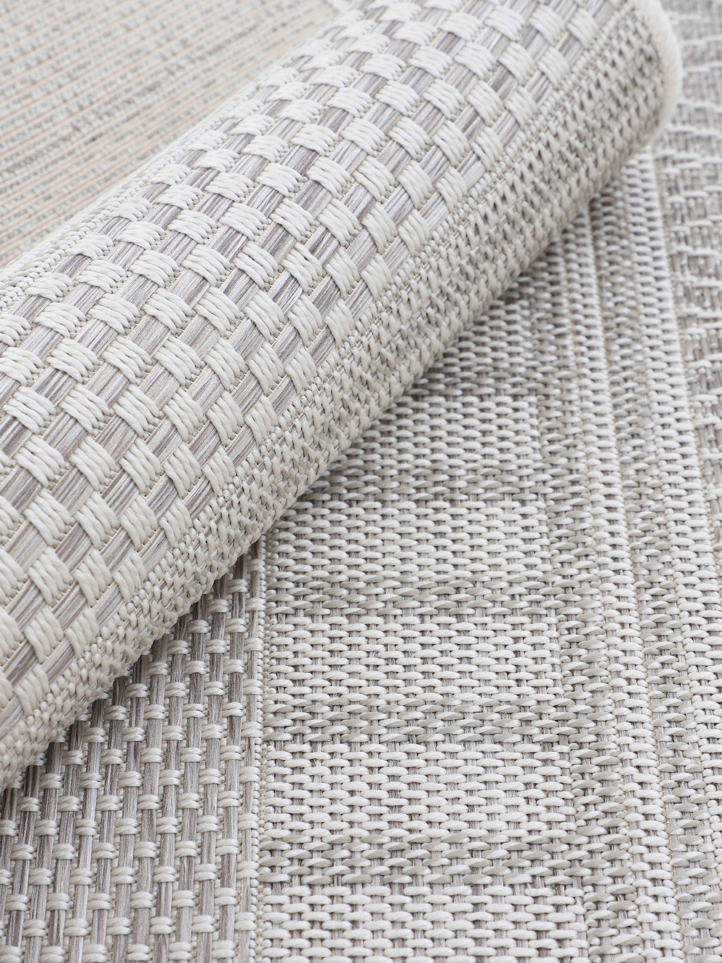 carpetfine Teppich »Boho 100«, rechteckig, 4 mm Höhe, robustes Flachgewebe, Sisal Optik, UV-beständig, Außenbereich