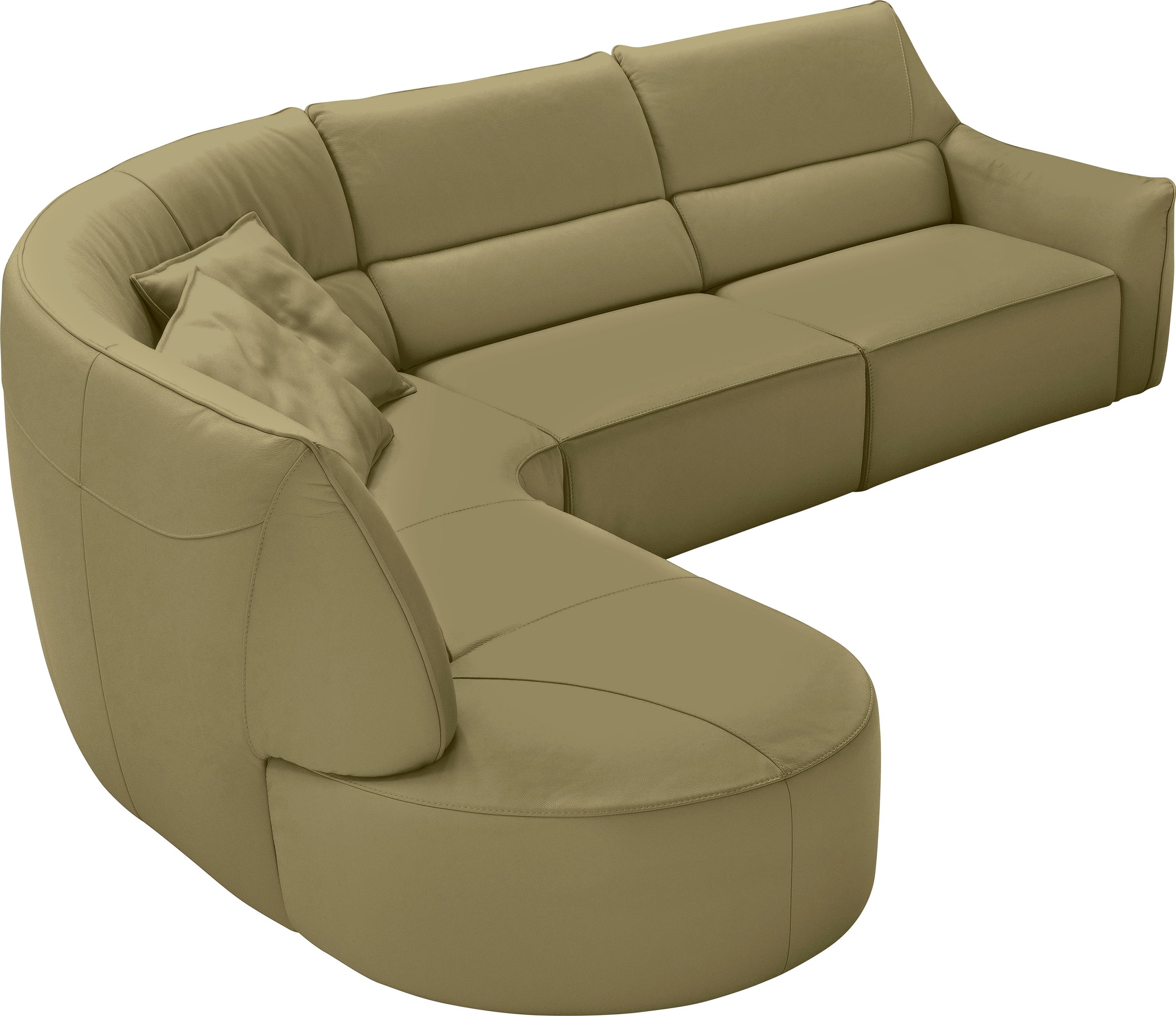 Egoitaliano Ecksofa »Puffy, extravagant & edel, Retro Designsofa, hoher Sitzkomfort, L-Form«, mit Ottomane, wahlweise mit und ohne elektrischer Relaxfunktion