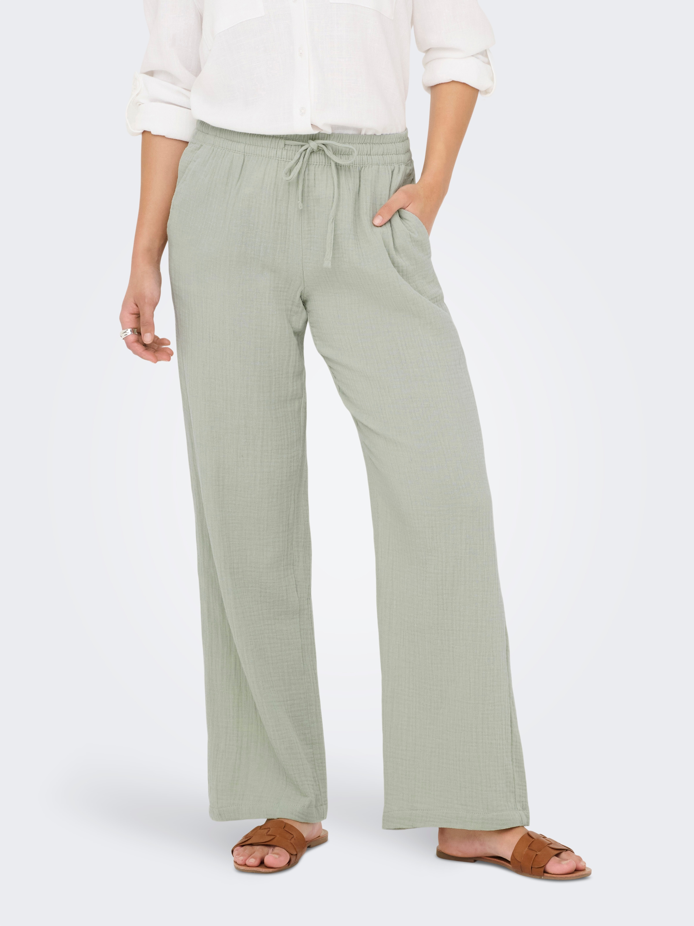 JDY Schlupfhose »JDYTHEIS LIFE WIDE PANT WVN NOOS«, Sommerhose, aus Musselin
