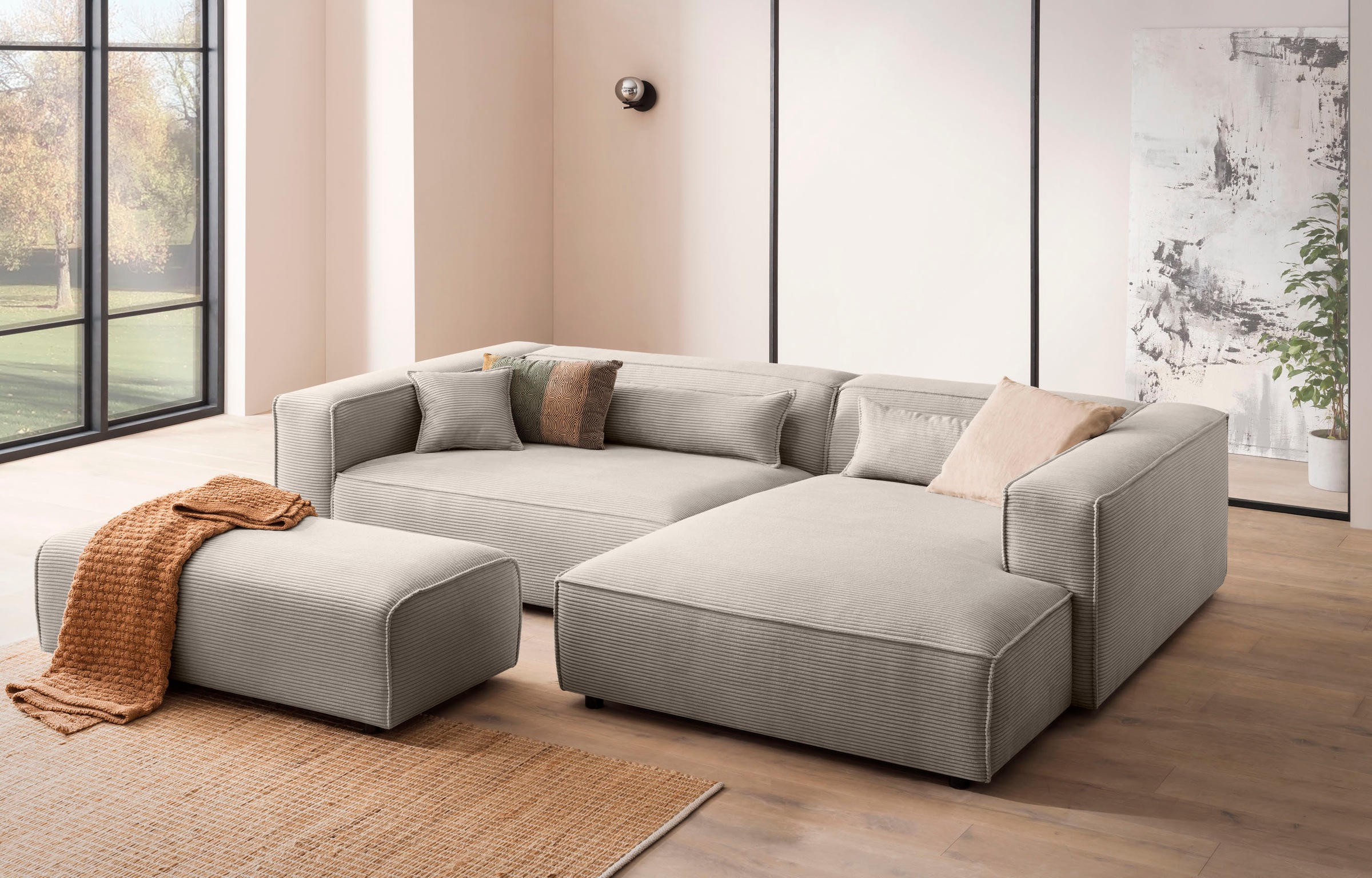 LeGer Home by Lena Gercke Ecksofa »PIARA XXL, L-Form, Schlaffunktion, Cord, günstig online kaufen