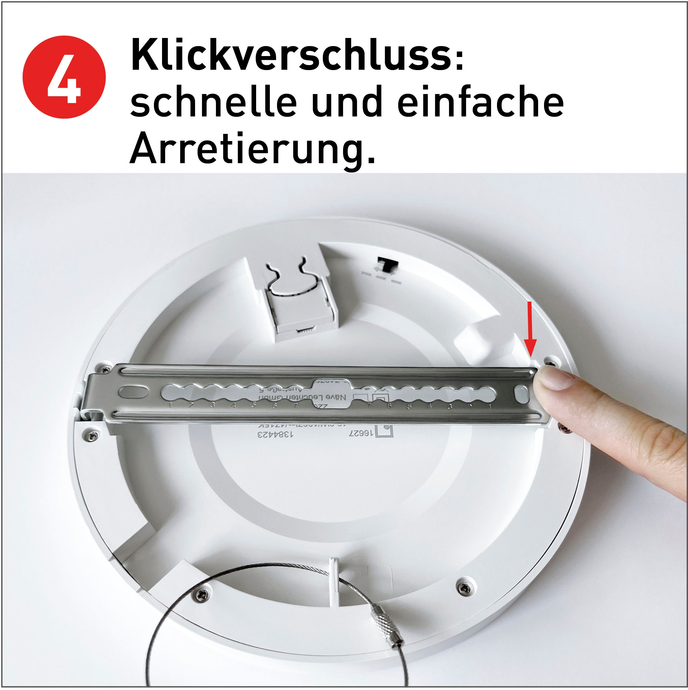 näve LED Deckenleuchte »Bonus«, 1 flammig, Leuchtmittel LED-Modul | LED fest integriert, Ein- oder Aufbau flexibel, CCT über Geräteschalter, D: 16,5cm