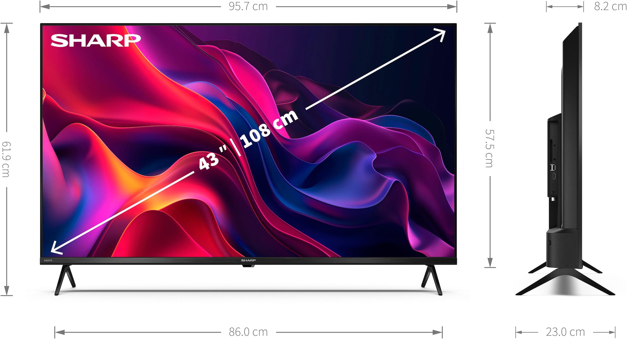 Sharp LED-Fernseher »4T-C43GKx«, 4K Ultra HD, Smart-TV