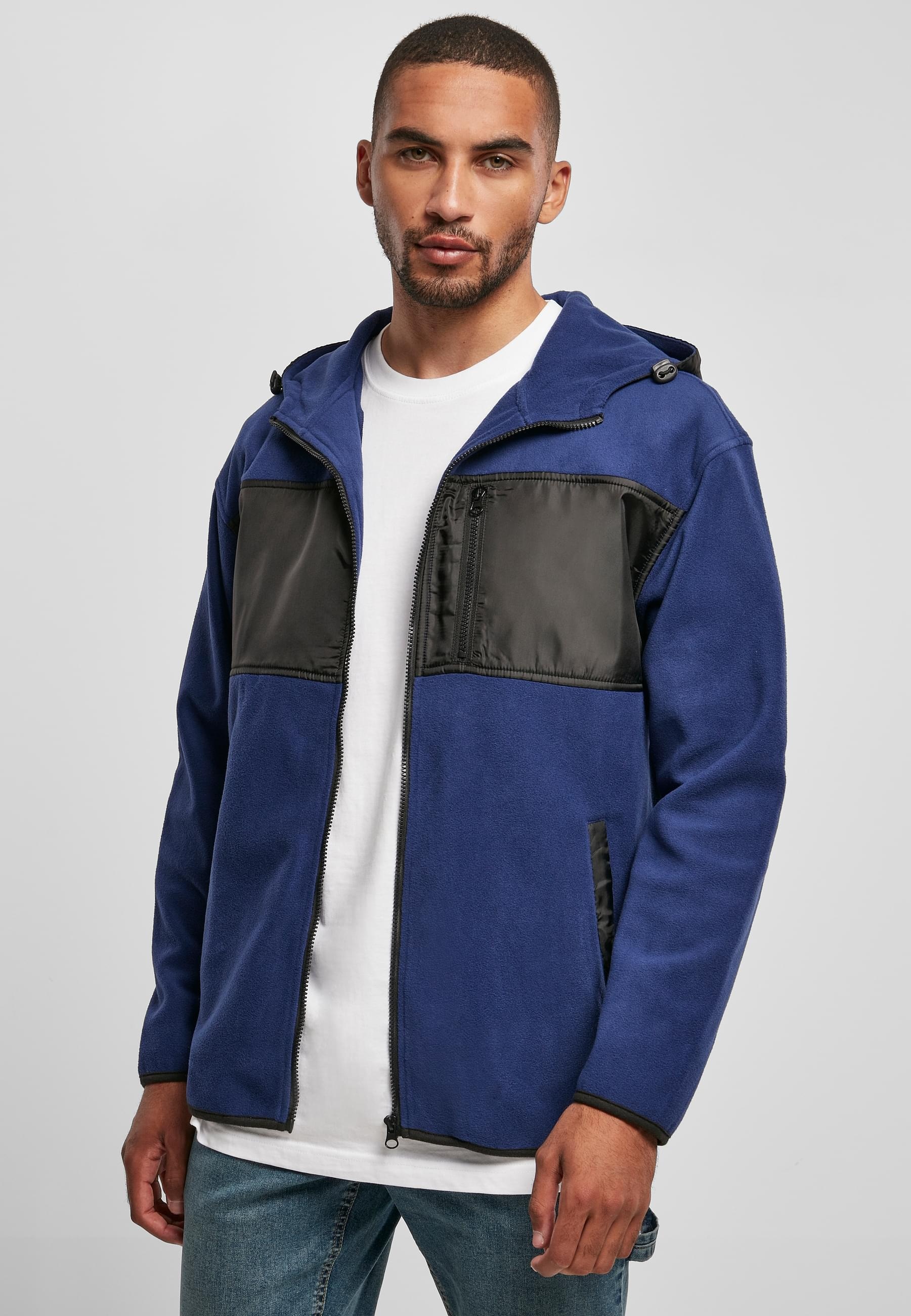 URBAN CLASSICS Winterjacke »Urban Classics Herren Hooded Micro Fleece Jacket« 1 Stk. tlg. mit Kapuze