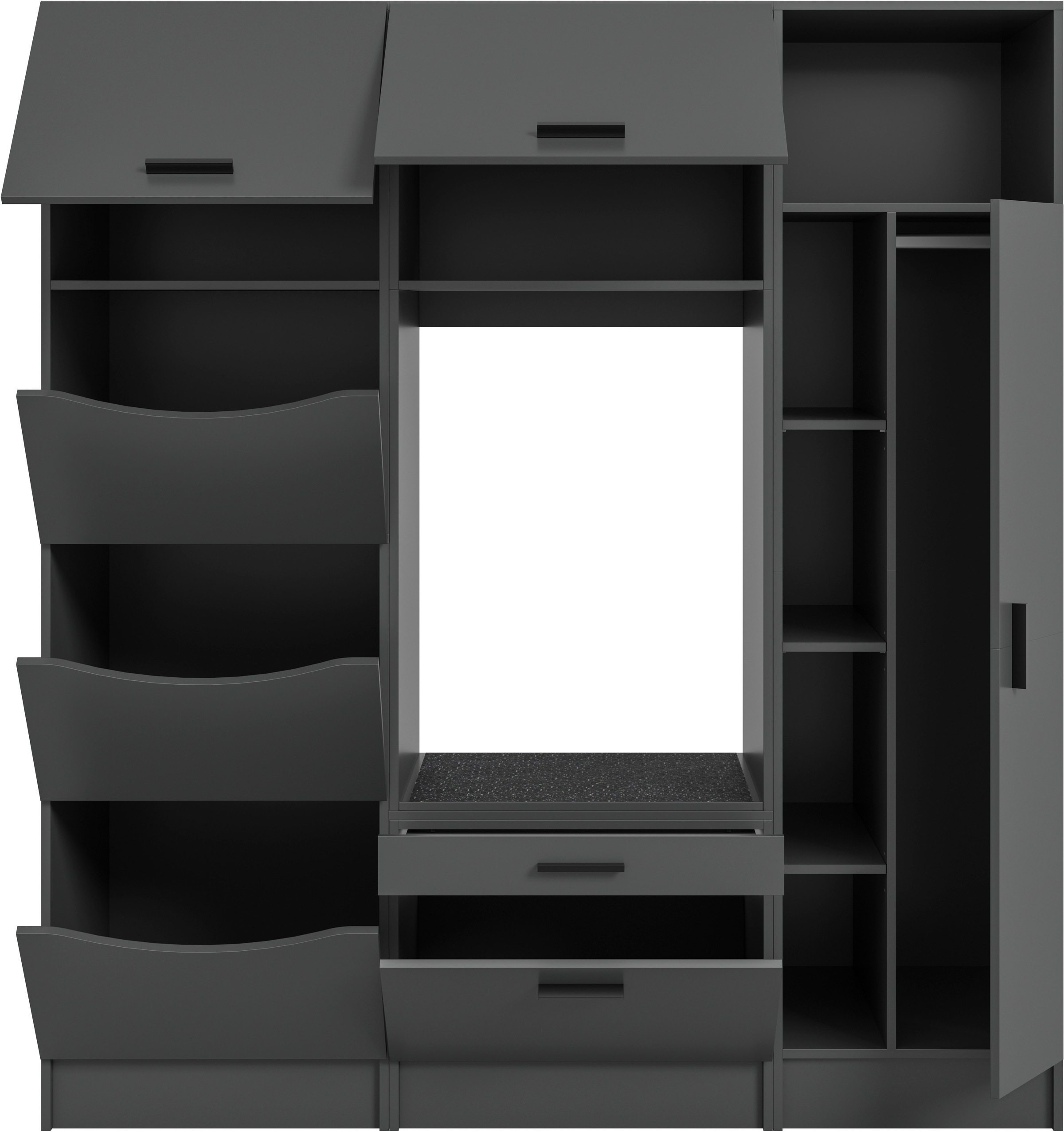 welltime Badmöbel-Set »FALAS, TOPSELLER!, 3-teilig, Hauswirtschaftsraum Set, Breite 176 cm«, (Set, 3 St., 1x Wäscheschrank, 1x Waschmaschinenumbauschrank, 1x Mehrzweckschrank), Kombination, Waschmaschinenumbau, Waschmaschinenschrank, Wäschekammer