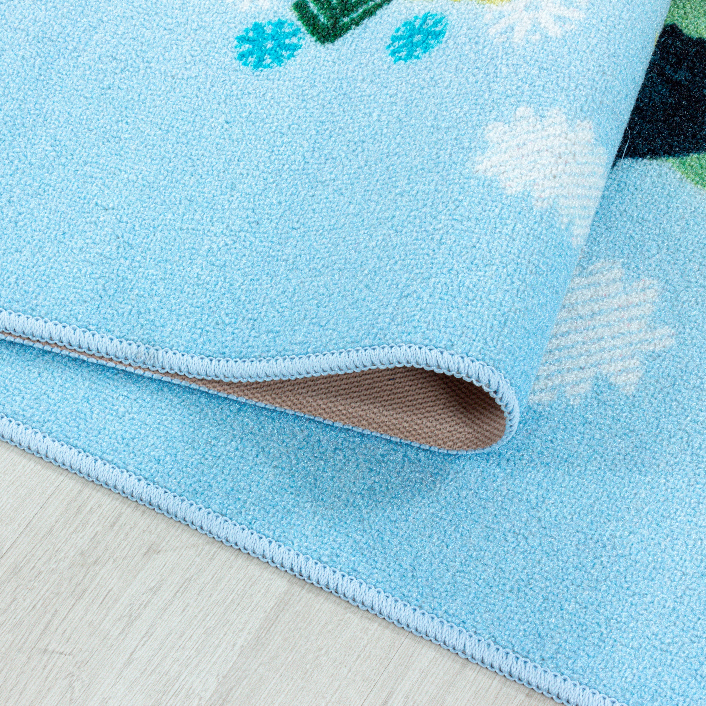 Ayyildiz Teppiche Kinderteppich »PLAY 2917«, rechteckig, 6 mm Höhe, robuster Kurzflor, bunte Weltkarte, Weltmeere, Tiere, Kinderzimmer