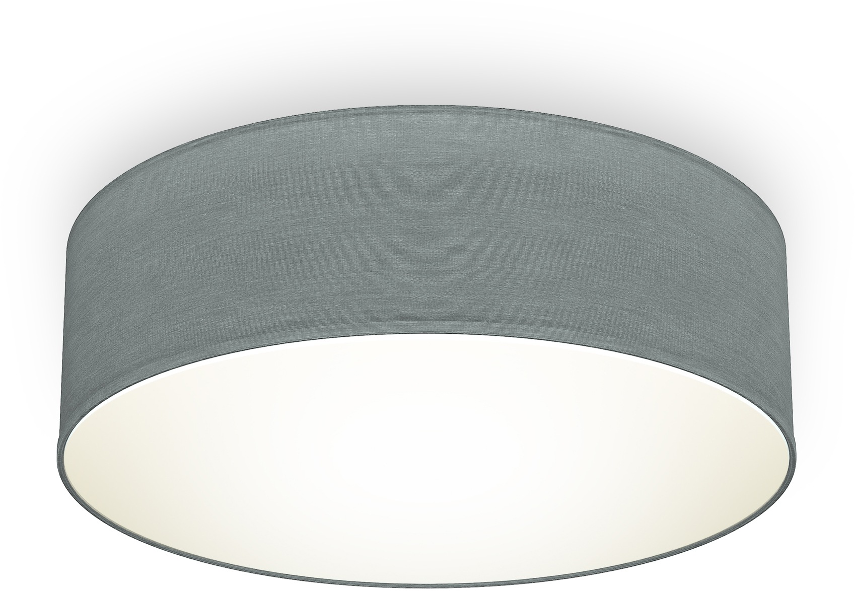B.K.Licht LED Deckenleuchte, 1 flammig, Leuchtmittel E27 | ohne Leuchtmittel, Deckenlampe, Textil Lampenschirm, grau, E27, Schlafzimmer, Wohnzimmer