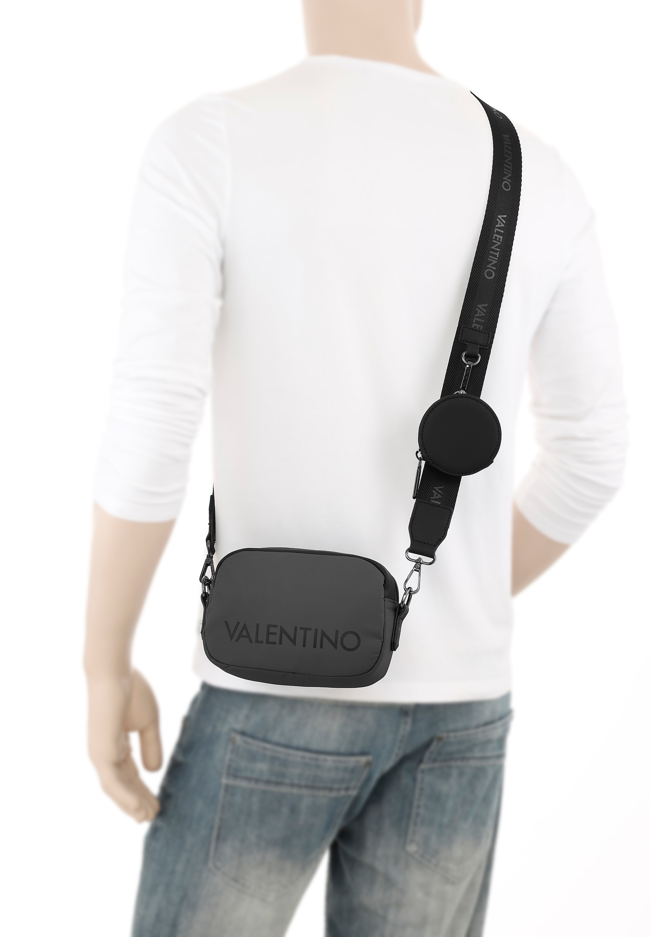 VALENTINO BAGS Umhängetasche »DRAGONHAWK« Mini Bag mit kleinem Täschchen, 2 tlg. mit auffälligem Logoschriftzug