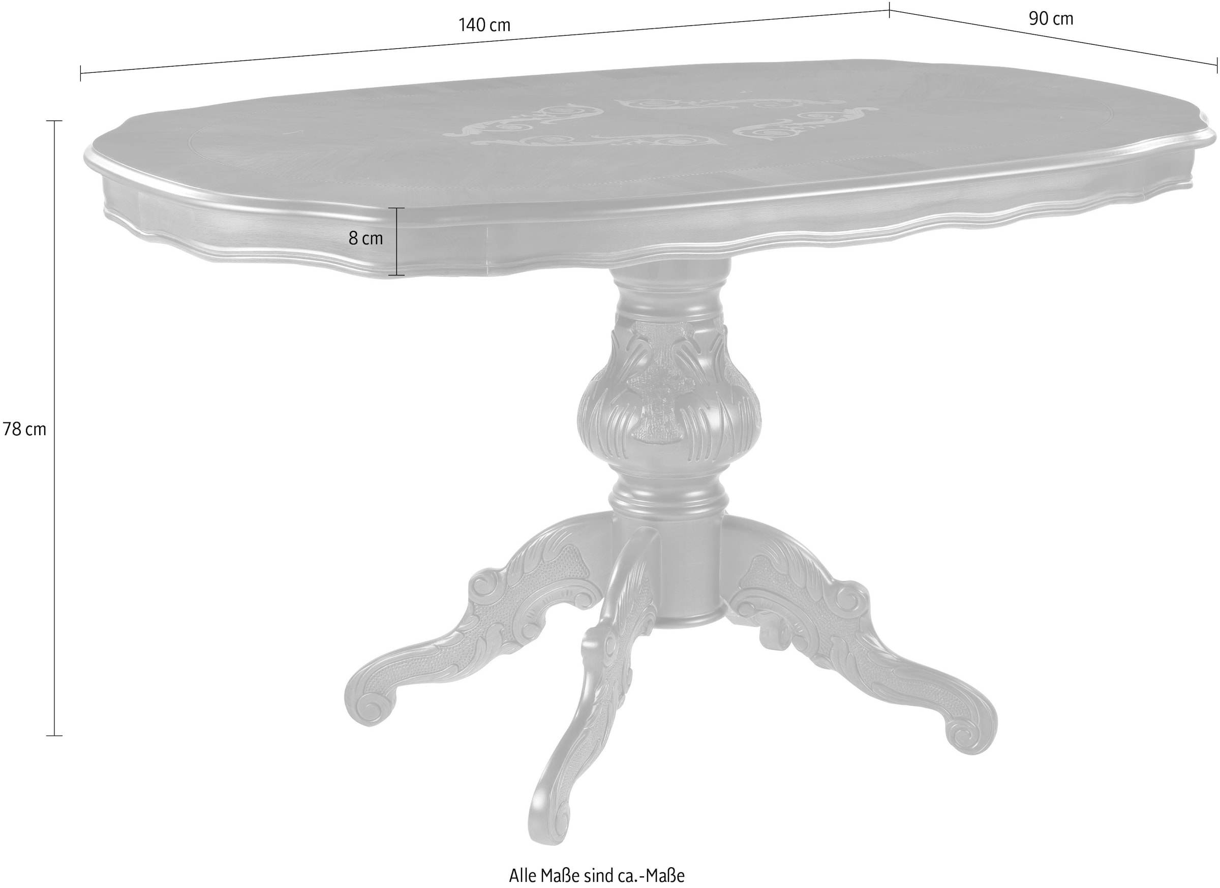 Home affaire Esstisch »Tische Frida«, Breite 140 cm